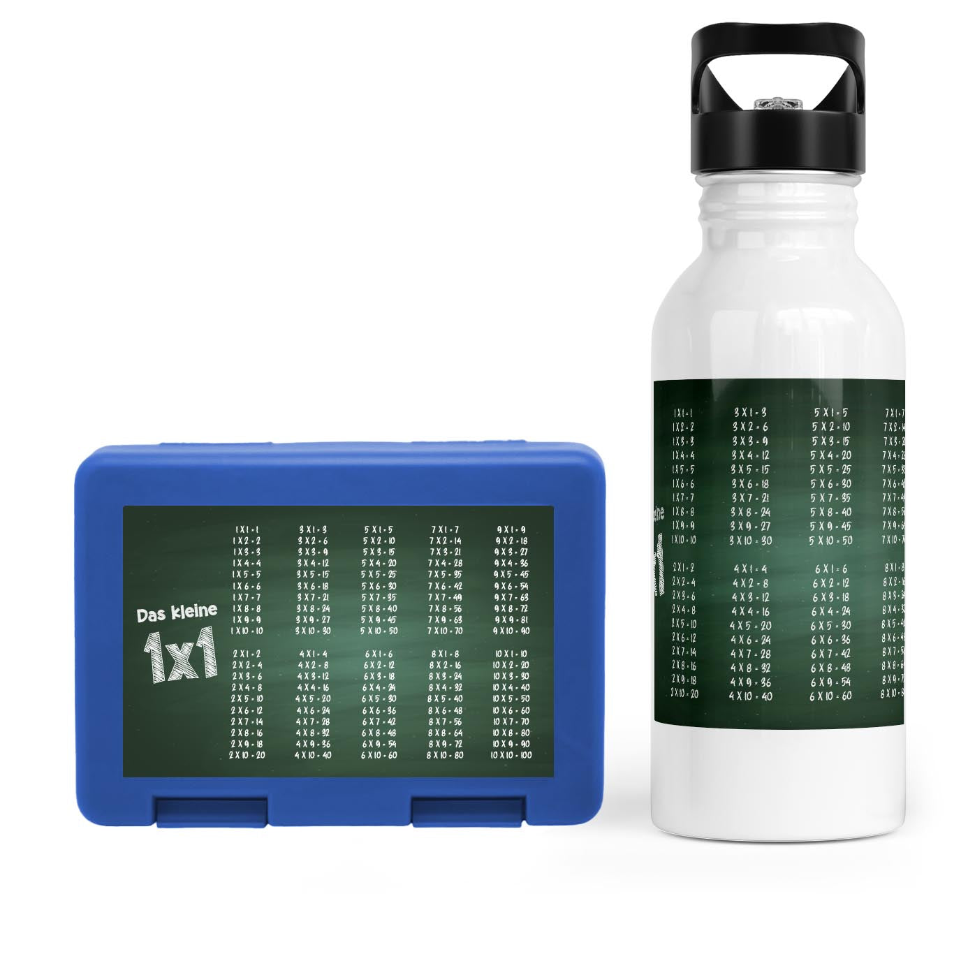 Schulstart Bundle No.4 – 1x1 Tafel-Design Brotdose & Trinkflasche