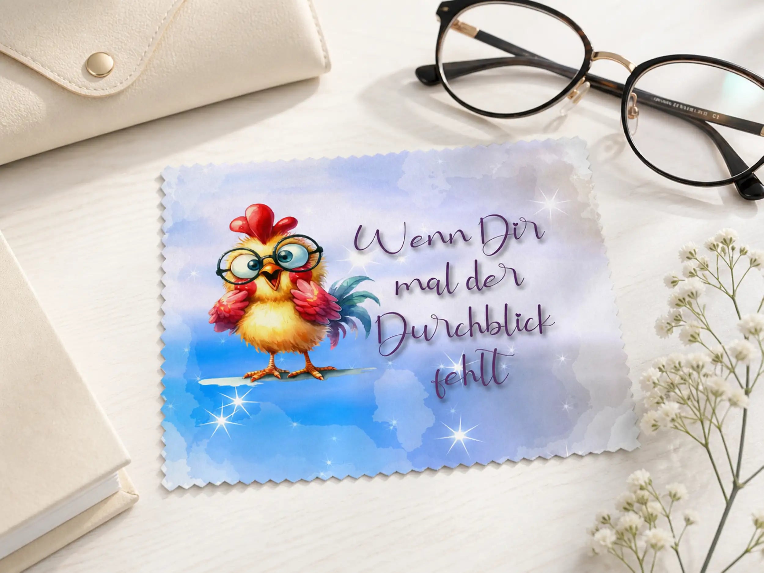 Brillenputztuch Wenn Dir mal der Durchblick fehlt Huhn