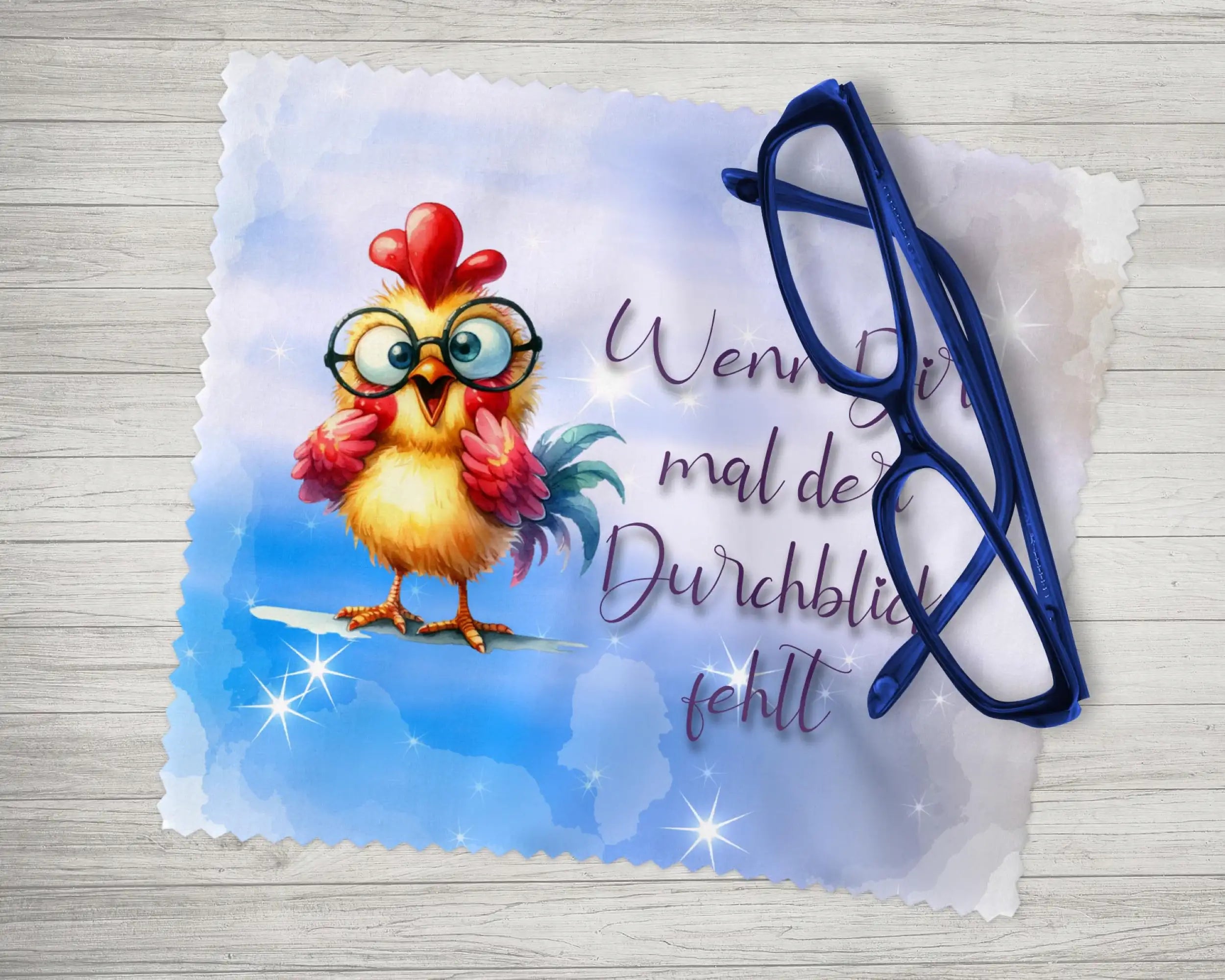 Brillenputztuch Wenn Dir mal der Durchblick fehlt Huhn