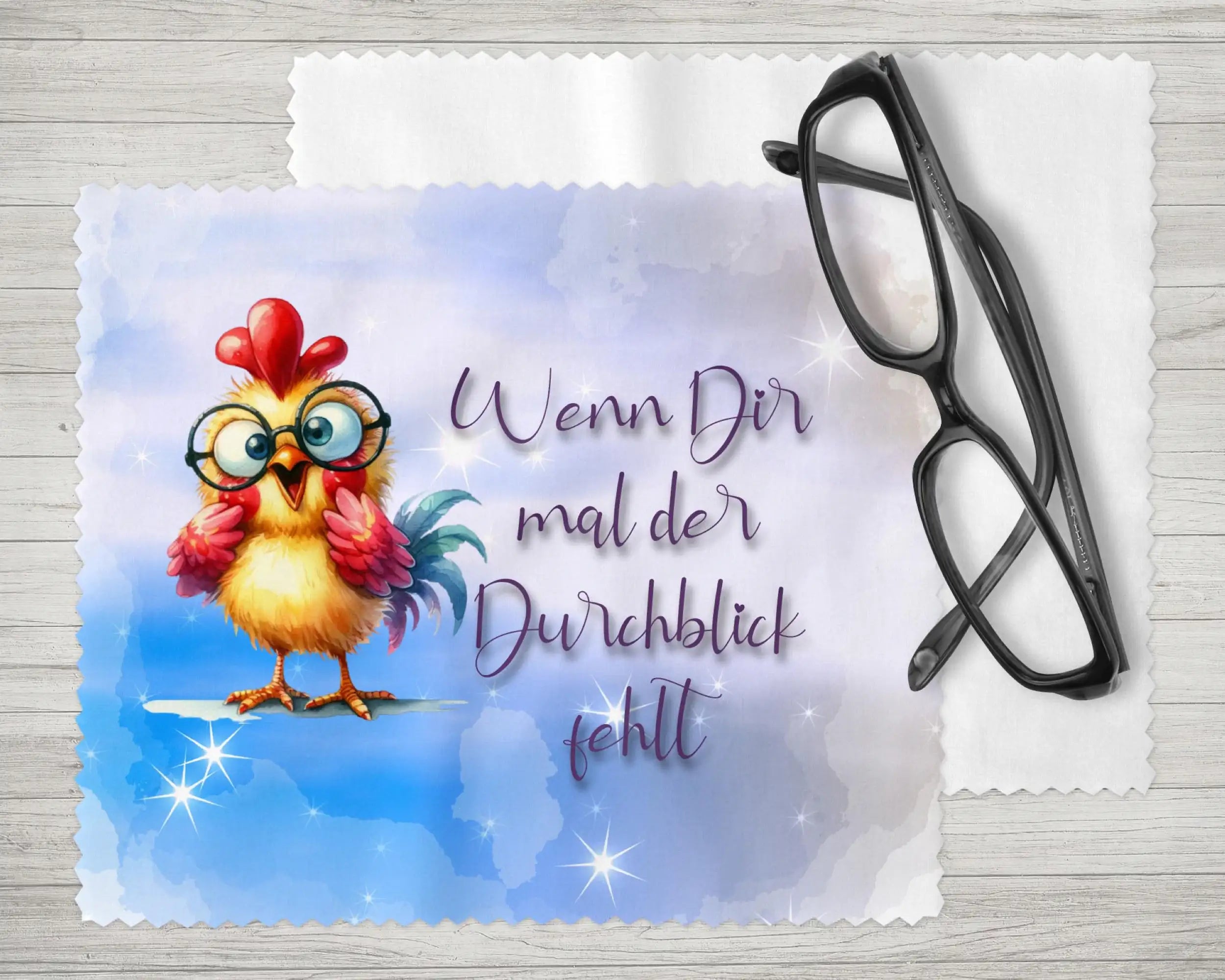 Brillenputztuch Wenn Dir mal der Durchblick fehlt Huhn