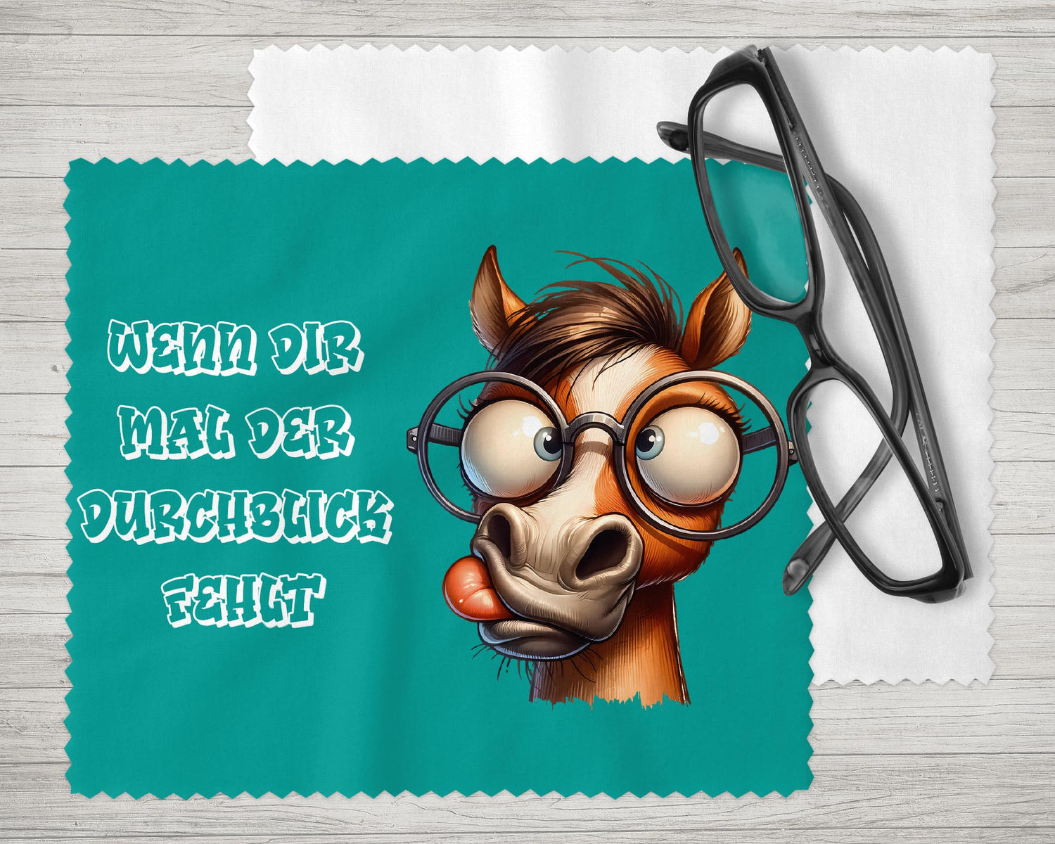 Brillenputztuch - Objektivtuch Der Durchblick fehlt Pferd
