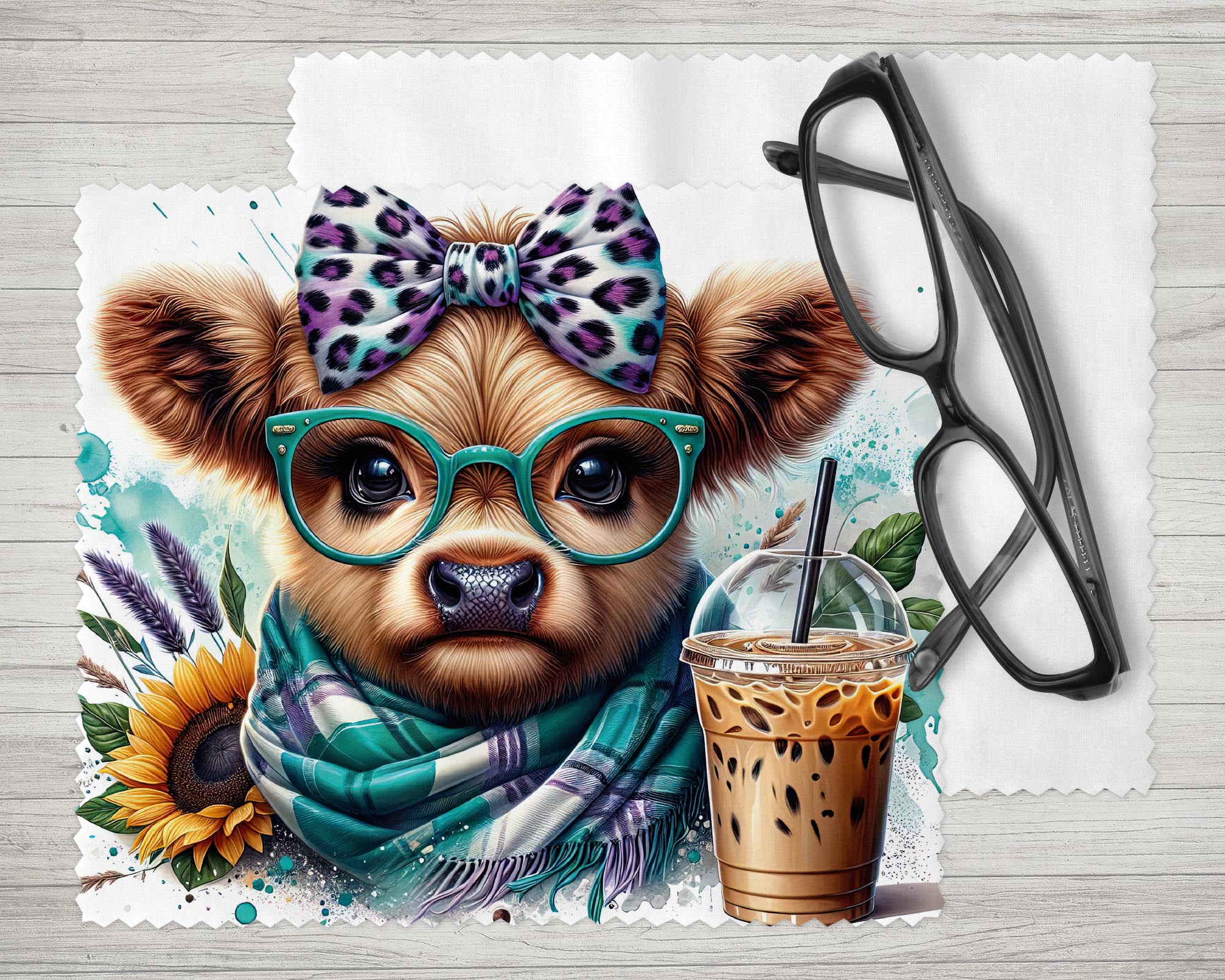 Brillenputztuch - Objektivtuch Stylisches Rind