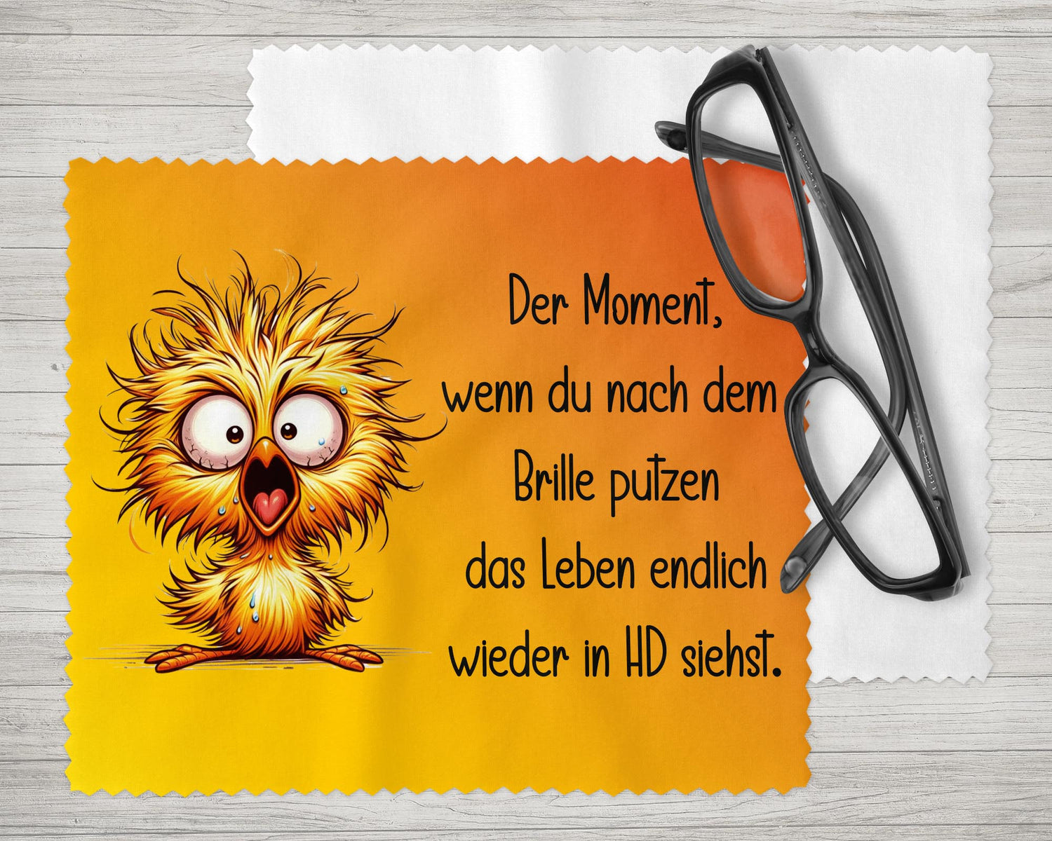 Brillenputztuch - Objektivtuch Das Leben in HD Küken