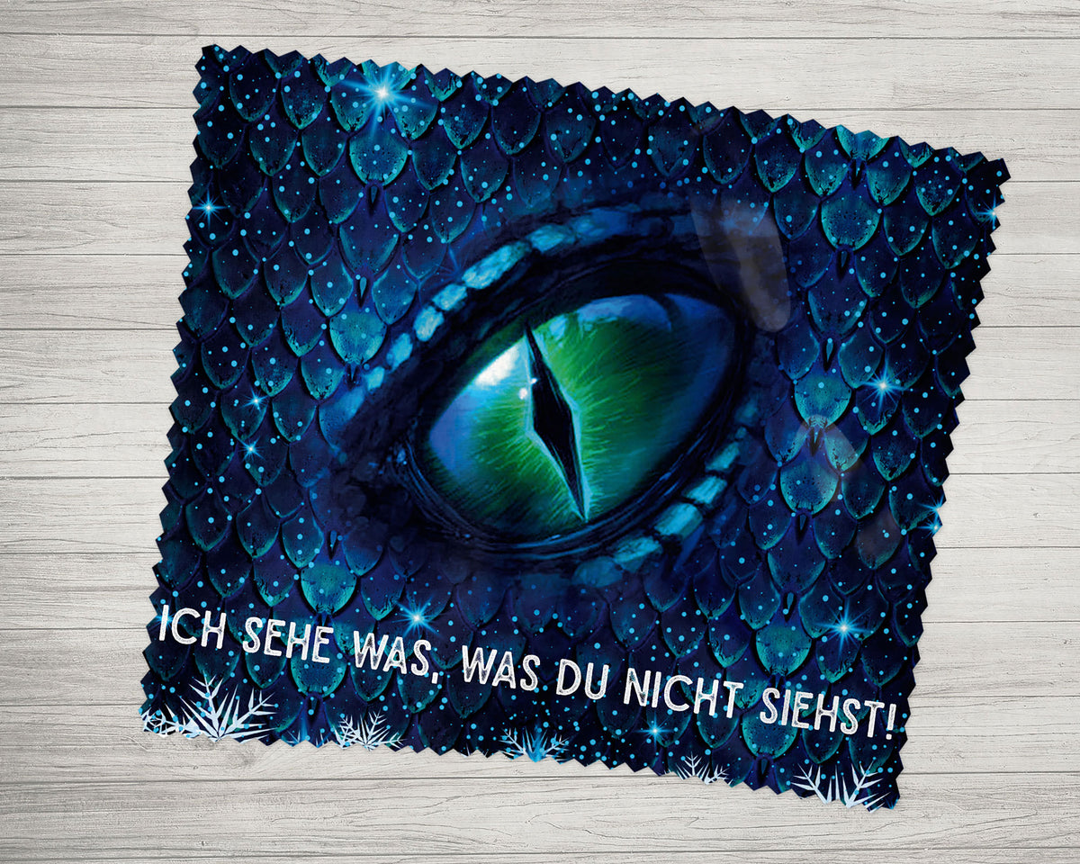 Brillenputztuch - Objektivtuch Drachenauge Blau