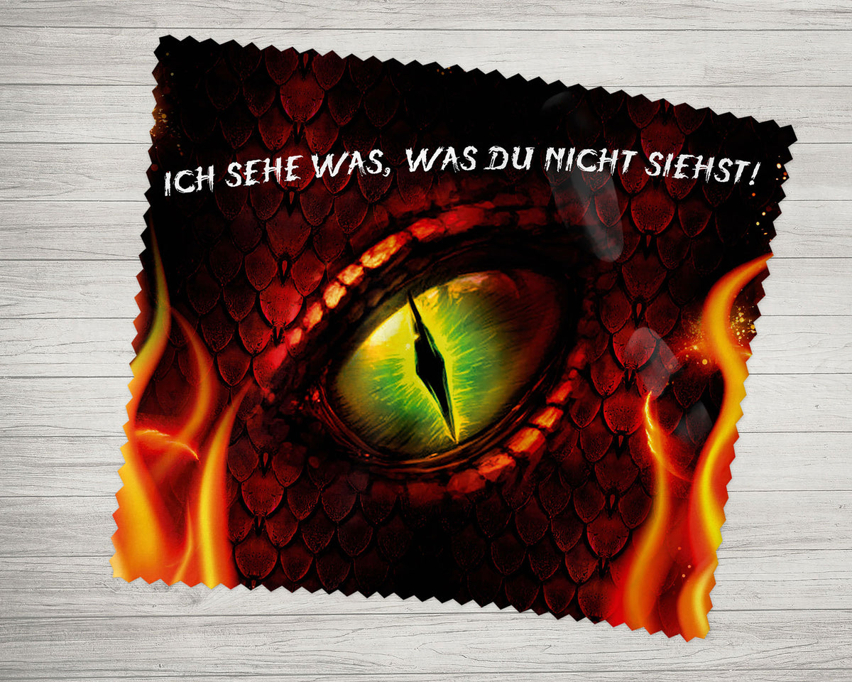 Brillenputztuch - Objektivtuch Drachenauge Rot