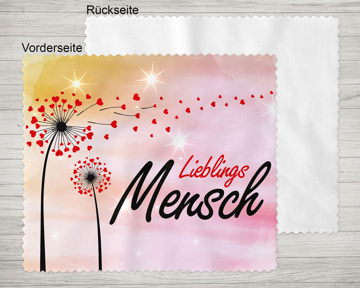 Brillenputztuch - Objektivtuch Lieblings Mensch Pusteblume