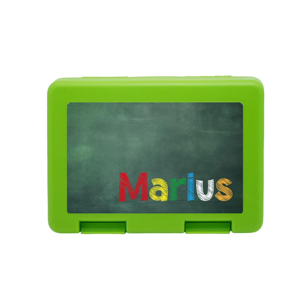 Personalisierte Brotdose mit "Endlich Schulkind" Design