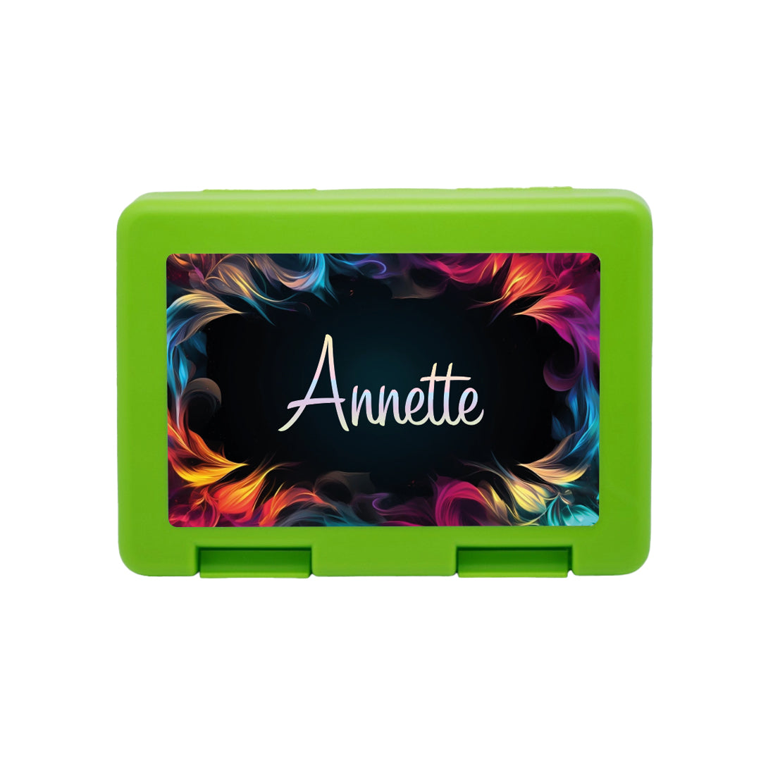 Personalisierte Brotdose mit Flames-Motiv