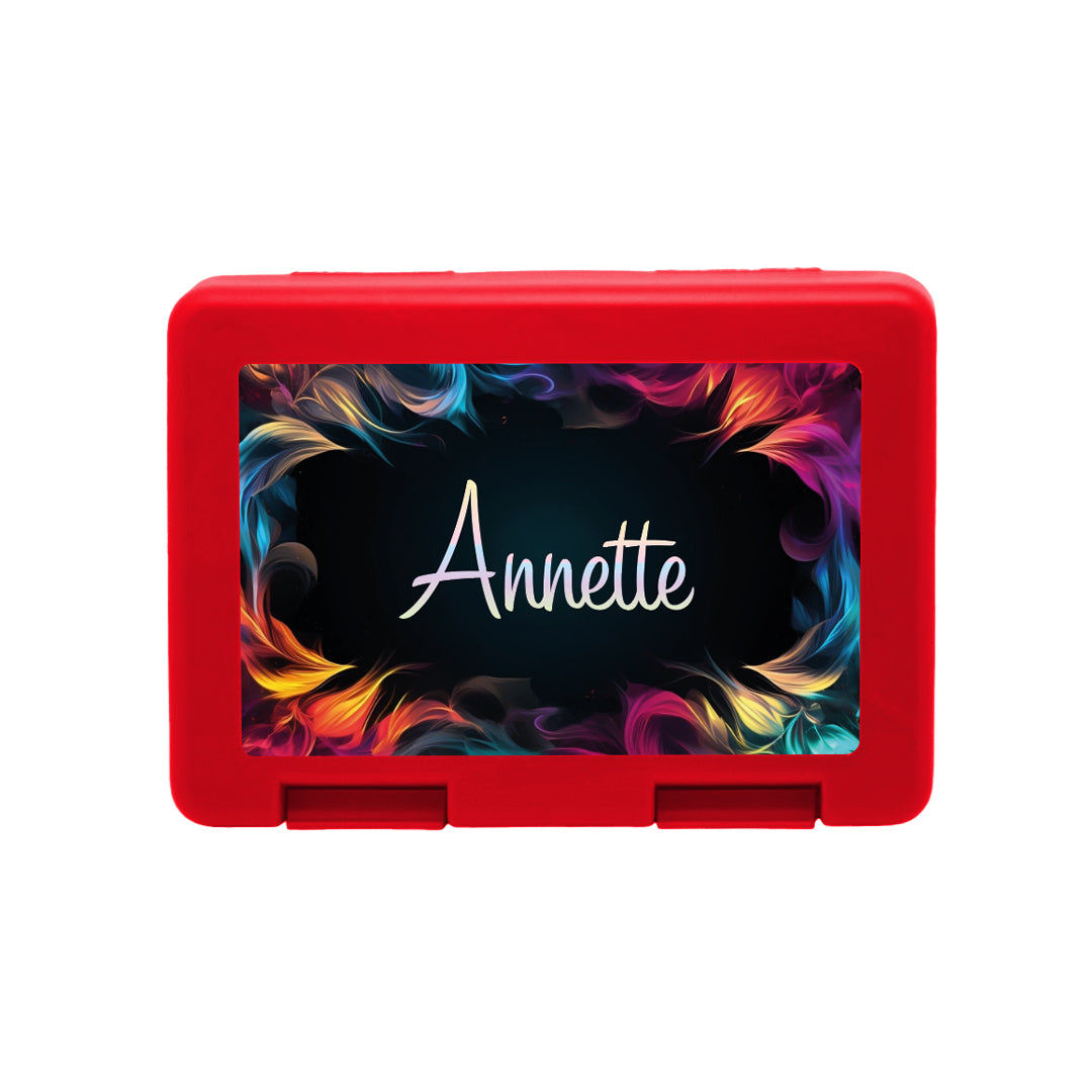 Personalisierte Brotdose mit Flames-Motiv