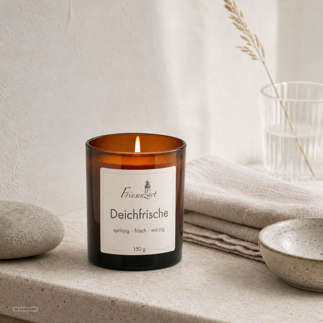 Duftkerze Deichfrische spritzig · frisch · würzig