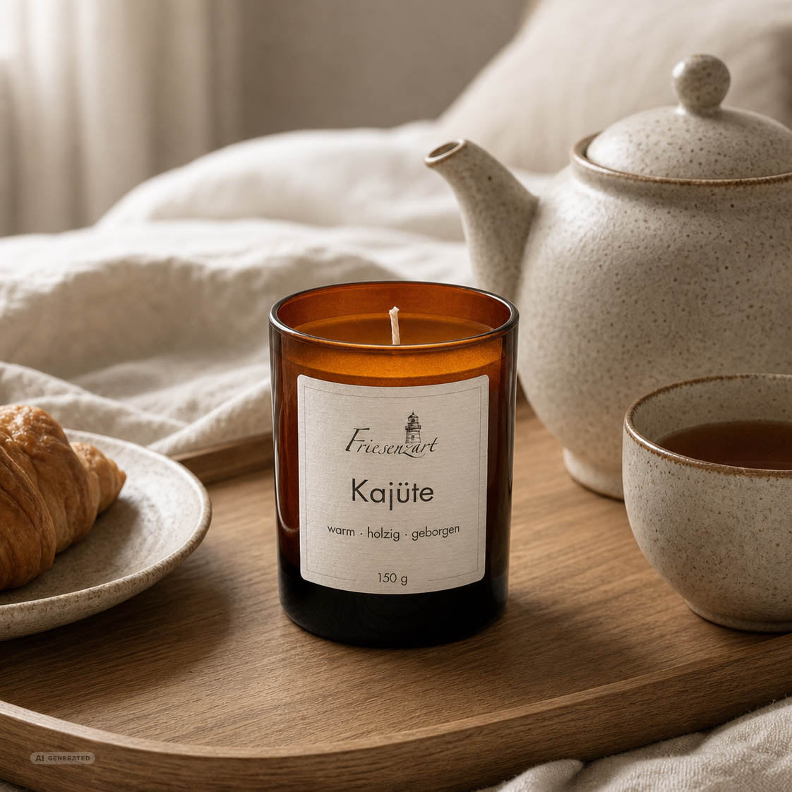 Duftkerze Kajüte warm · holzig · geborgen