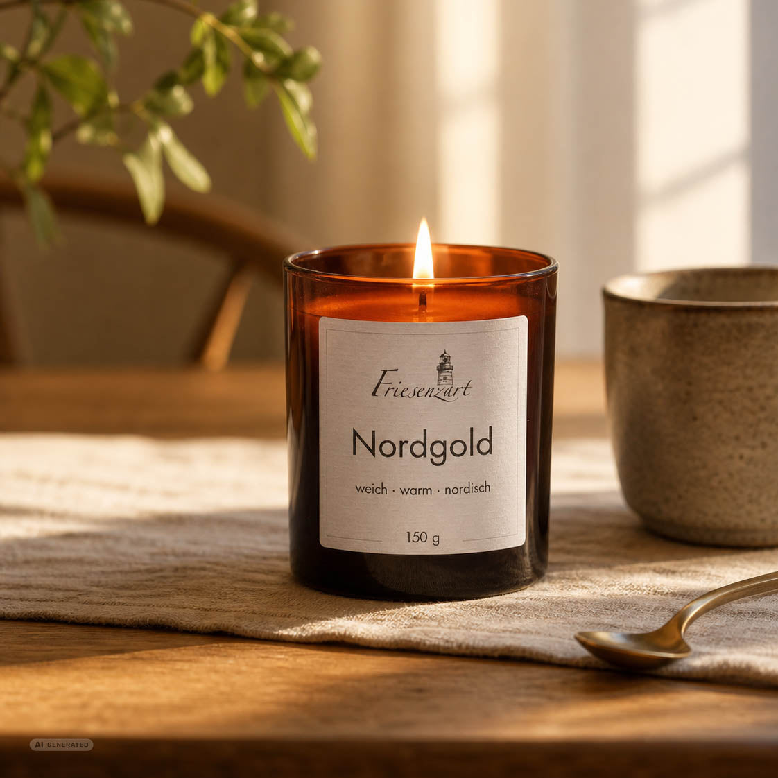 Duftkerze Nordgold weich · warm · nordisch