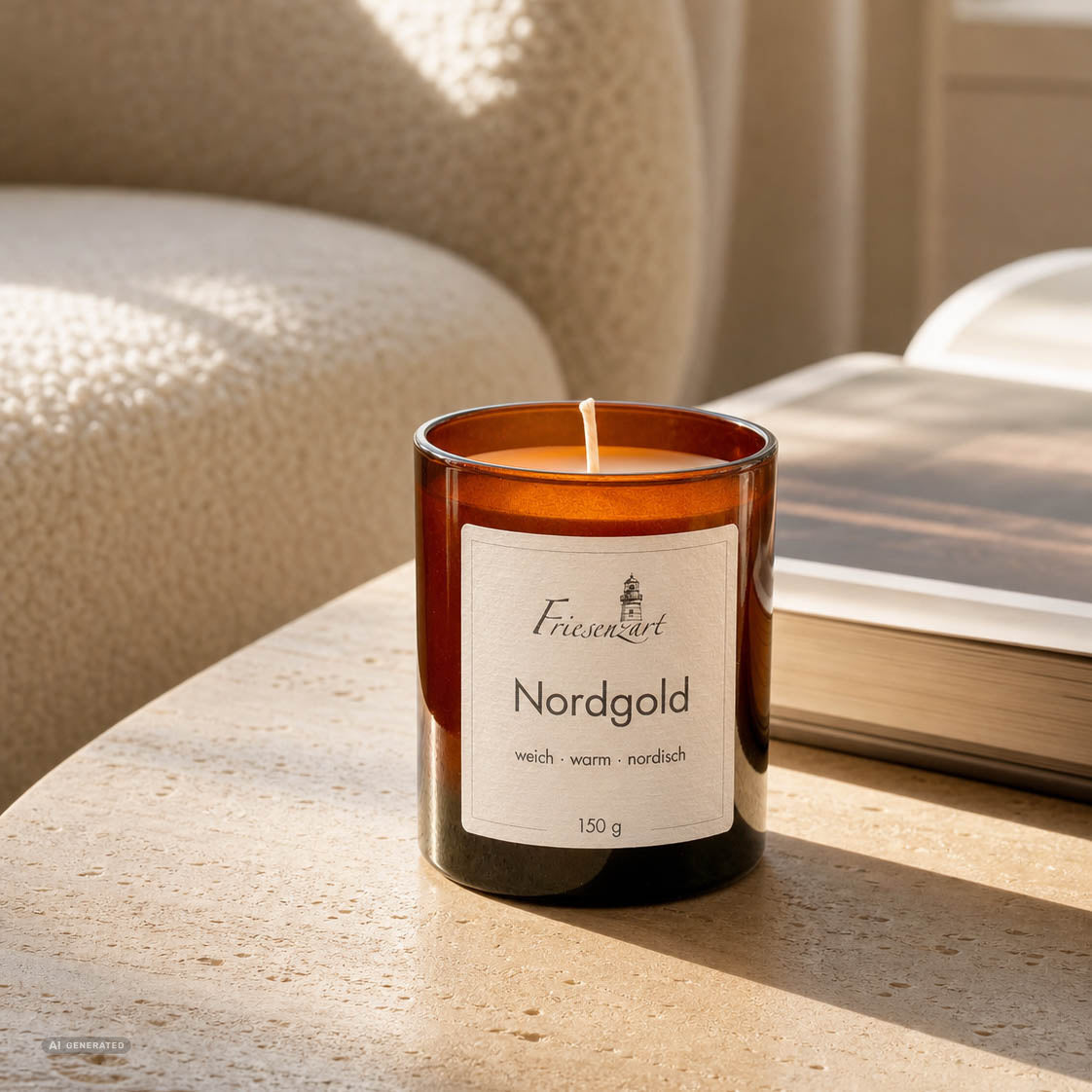 Duftkerze Nordgold weich · warm · nordisch