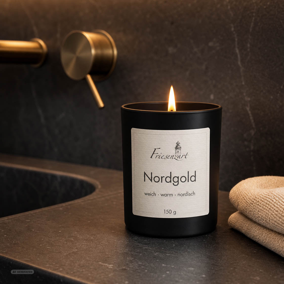Duftkerze Nordgold weich · warm · nordisch