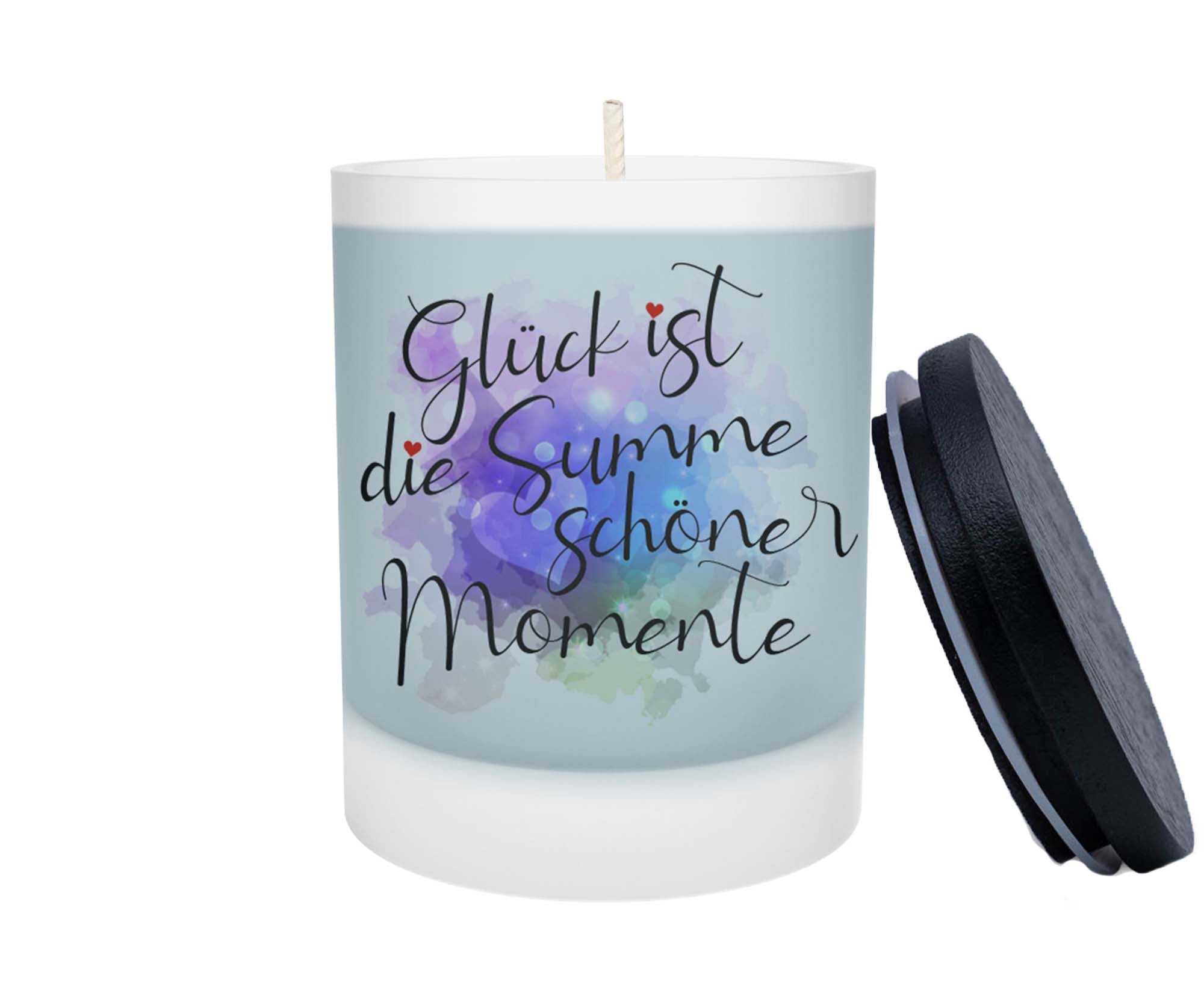 Duftkerze - Glück ist die Summe schöner Momente (Blau)