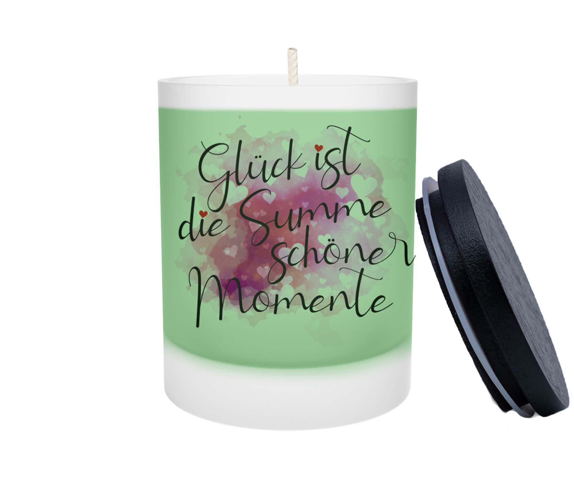 Duftkerze - Glück ist die Summe schöner Momente (Pink)