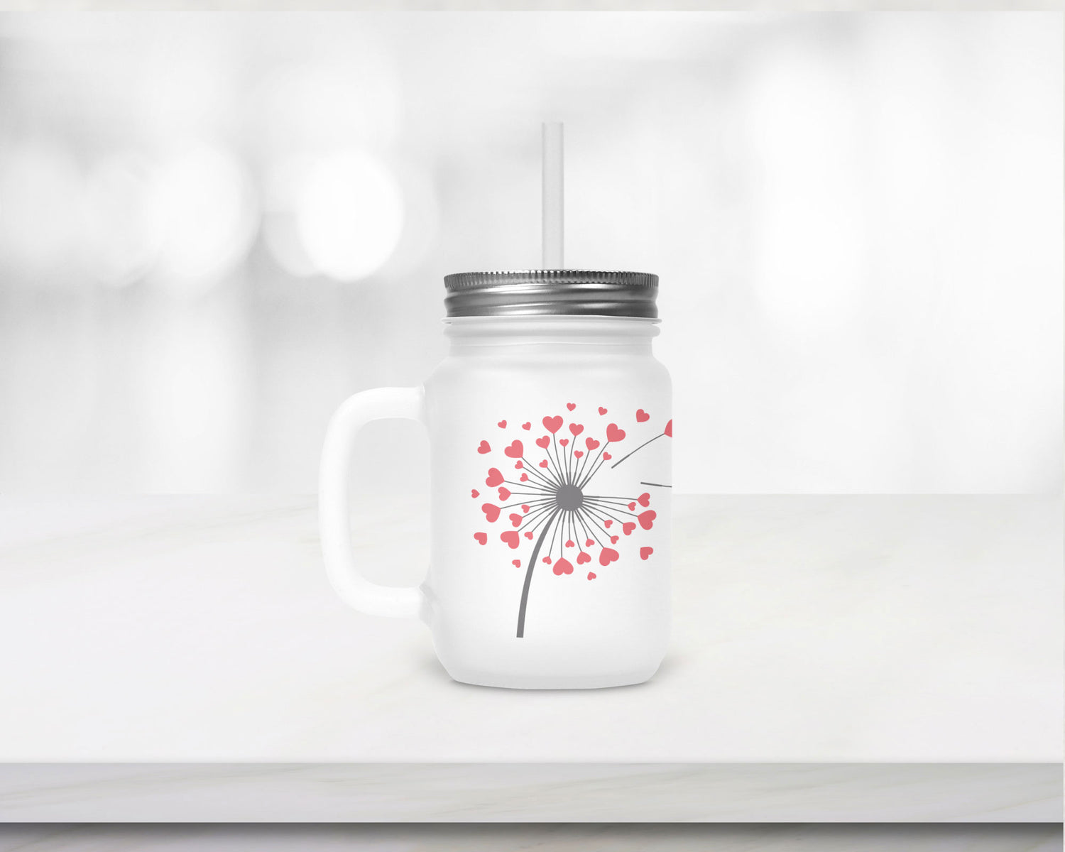 Henkelglas mit Deckel und Trinkhalm Lieblings Mensch