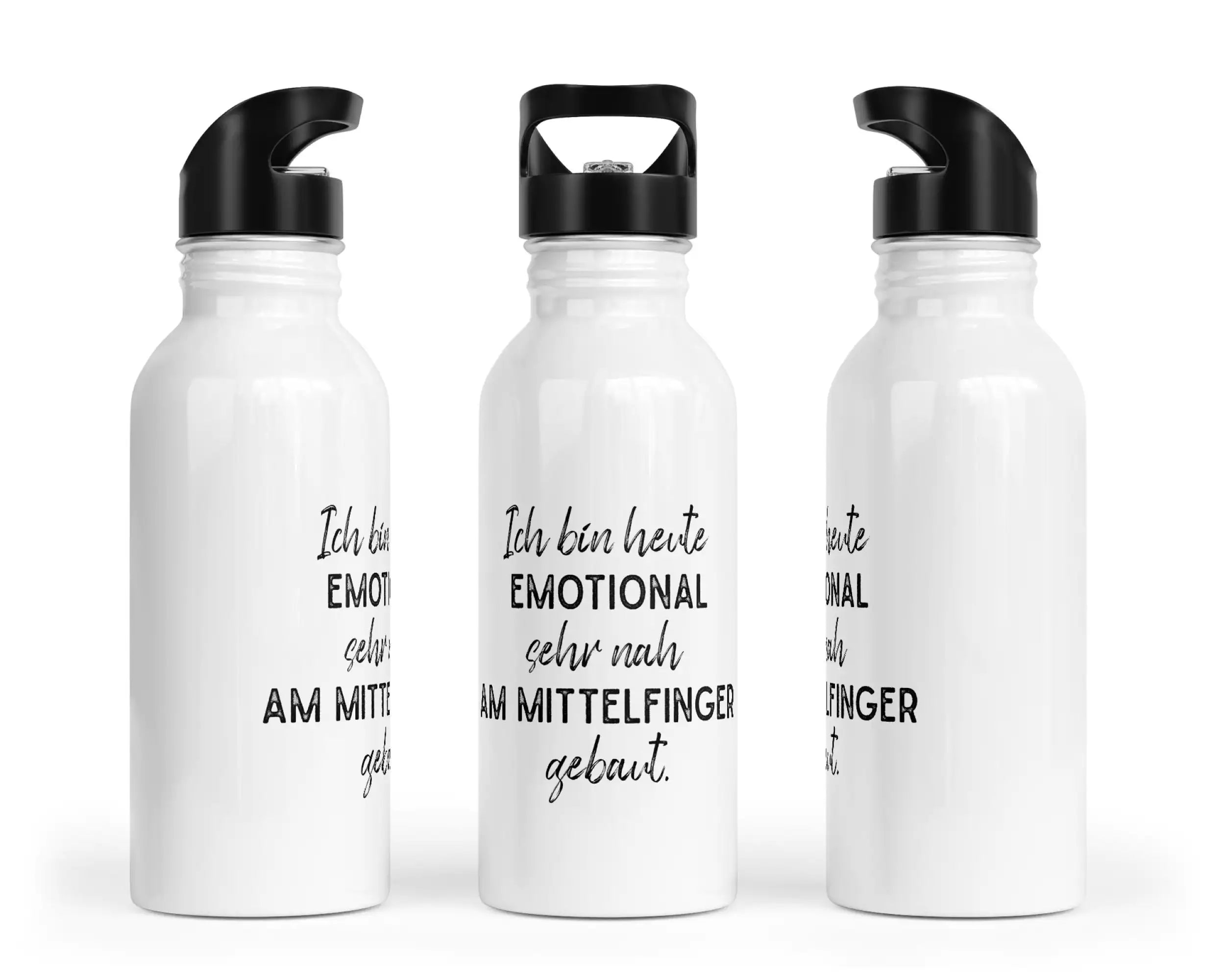 Trinkflasche mit Trinkhalm - Ich bin heute Emotional sehr nah am Mittelfinger gebaut