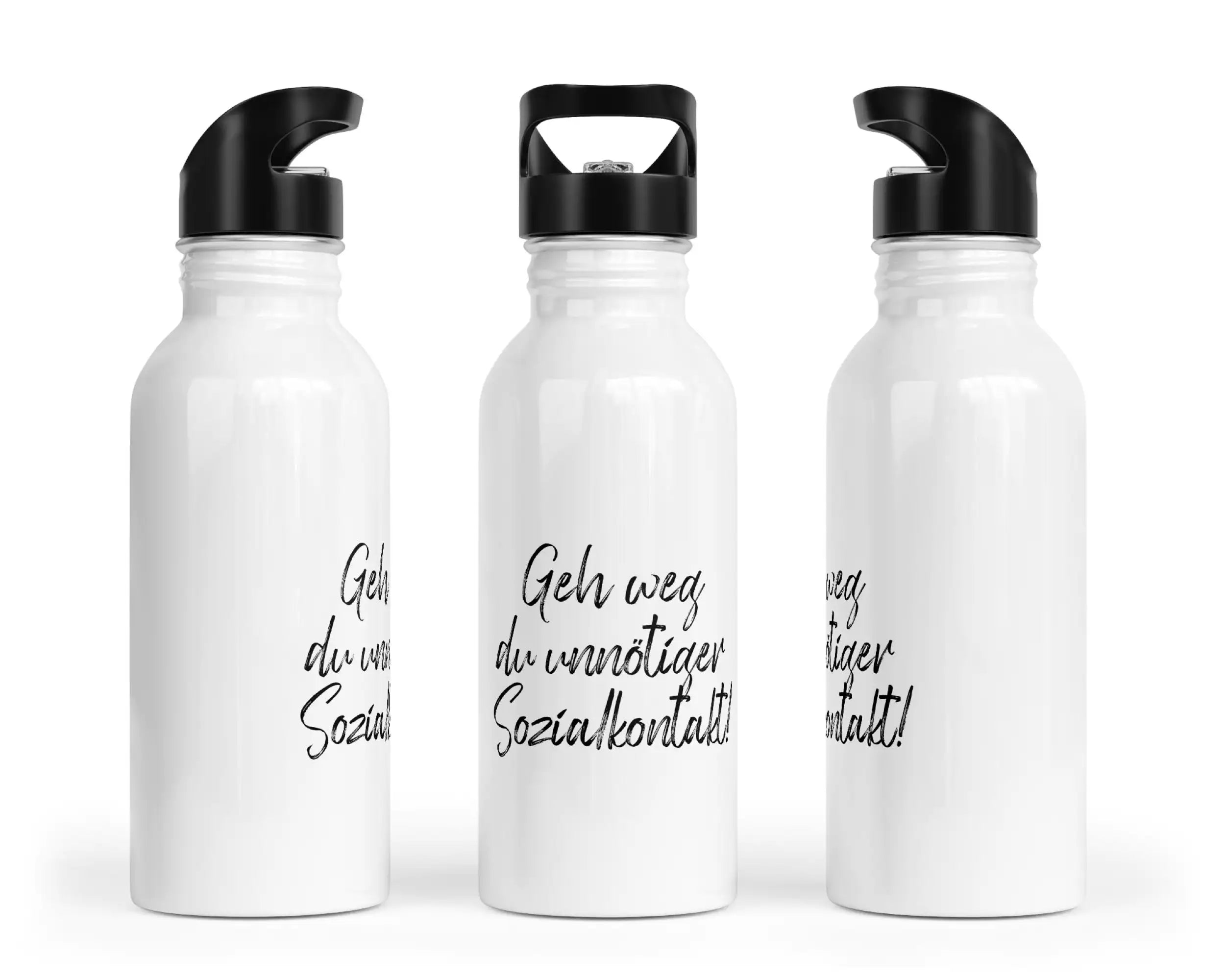 Trinkflasche mit Trinkhalm - Geh weg du unnötiger Sozialkontakt!