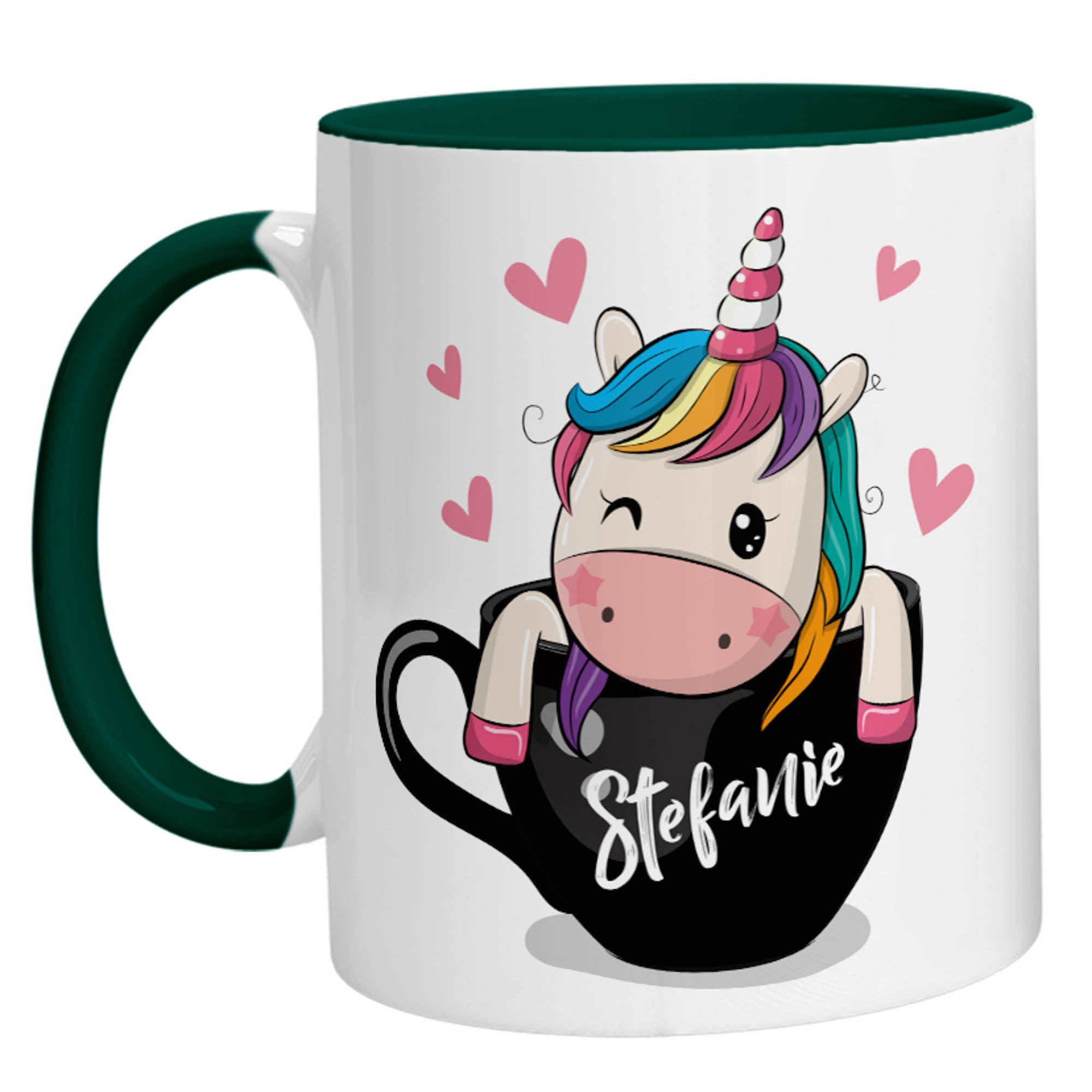 Tasse - Namenstasse Einhorn in Tasse (Personalisiert) - Zwergenstick