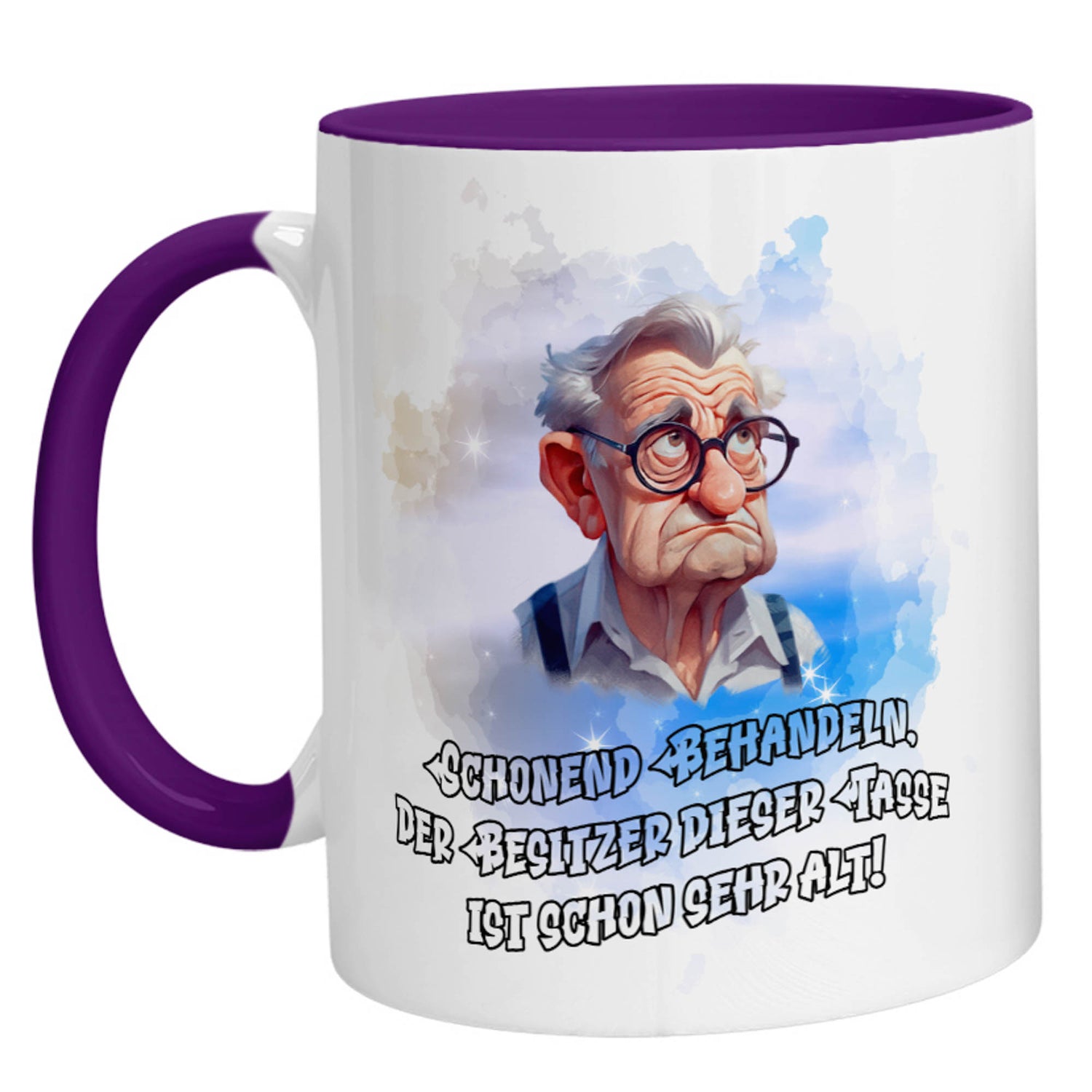 Tasse - Schonend behandeln, der Besitzer dieser Tasse ist sehr alt - Zwergenstick