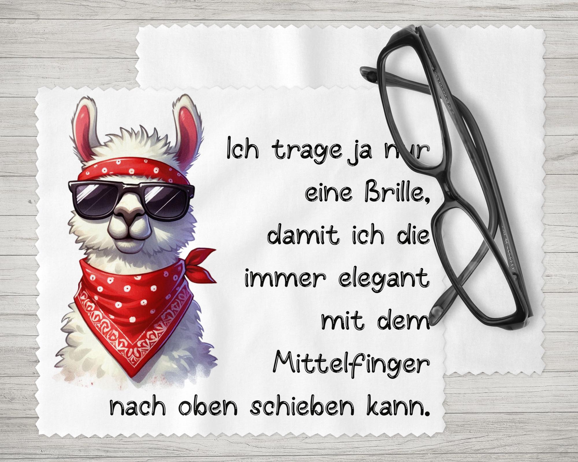 Brillenputztuch - Objektivtuch Freches Lama - Zwergenstick