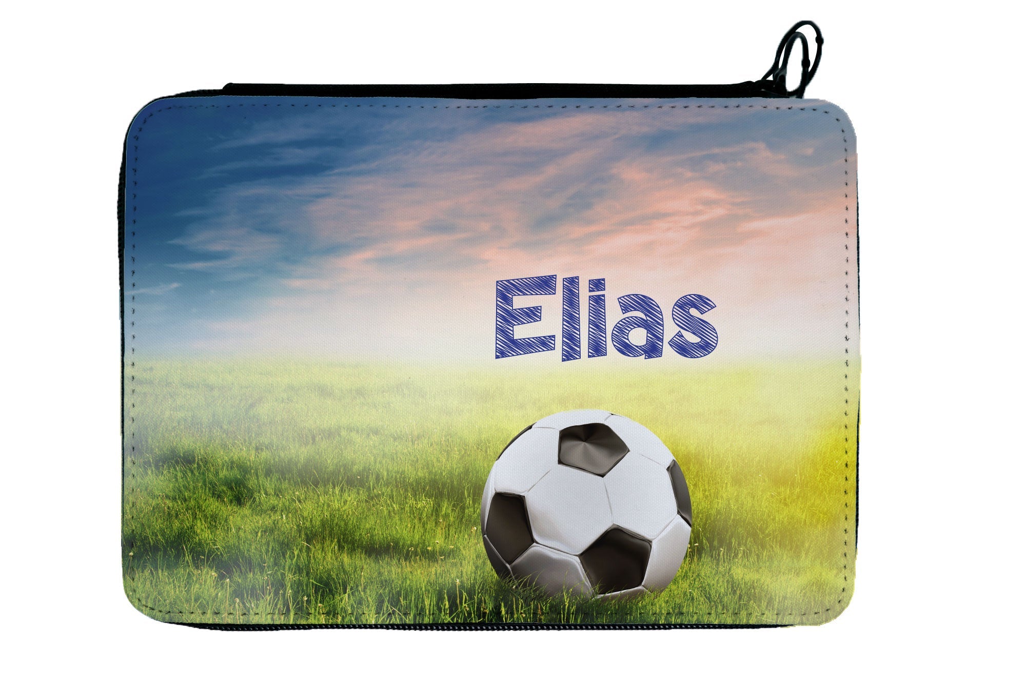 Personalisierbare, gefüllte Federmappe mit coolem Fußball - Design - Zwergenstick