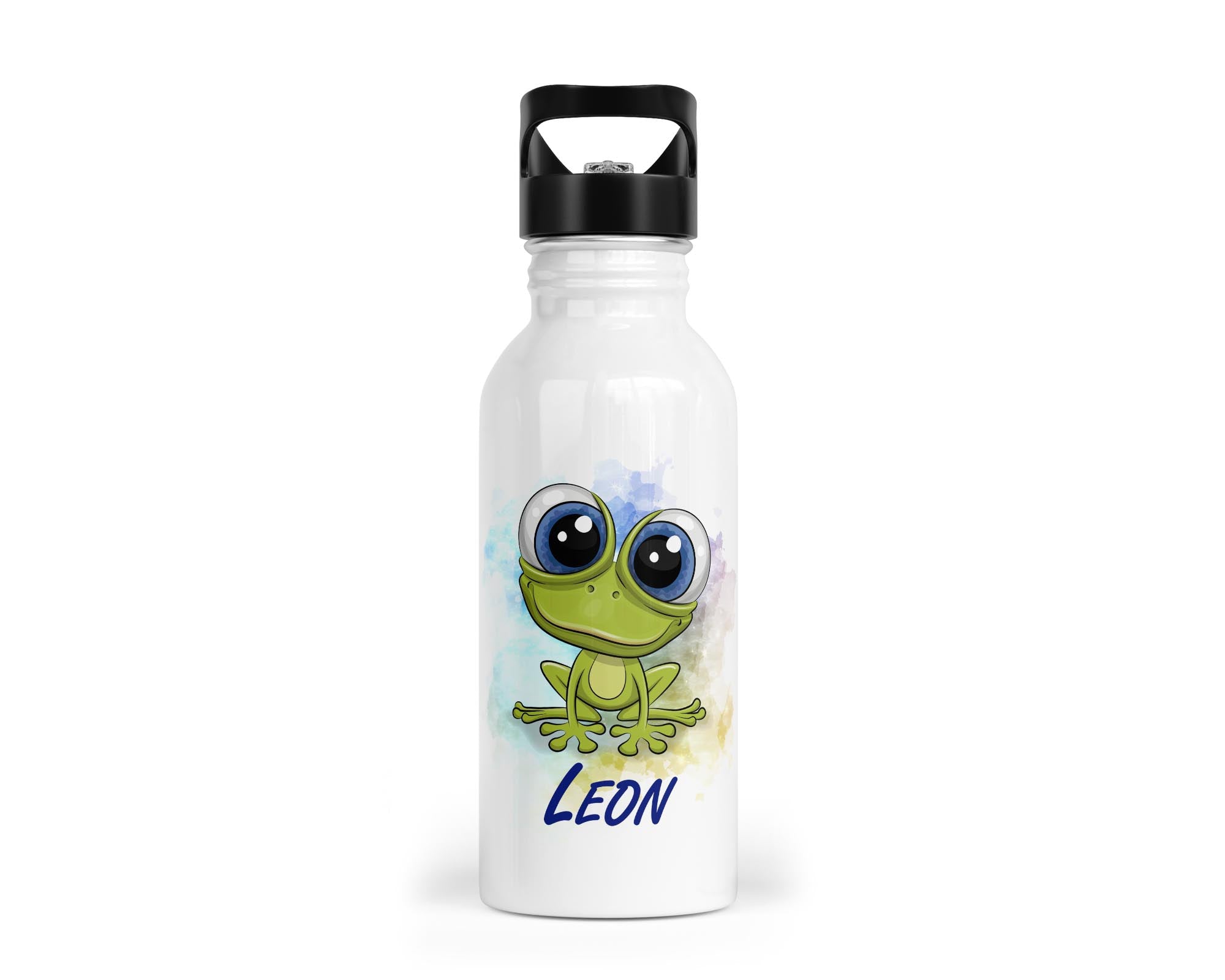Personalisierbare Kinder - Trinkflasche mit süßem Frosch - Design - Zwergenstick