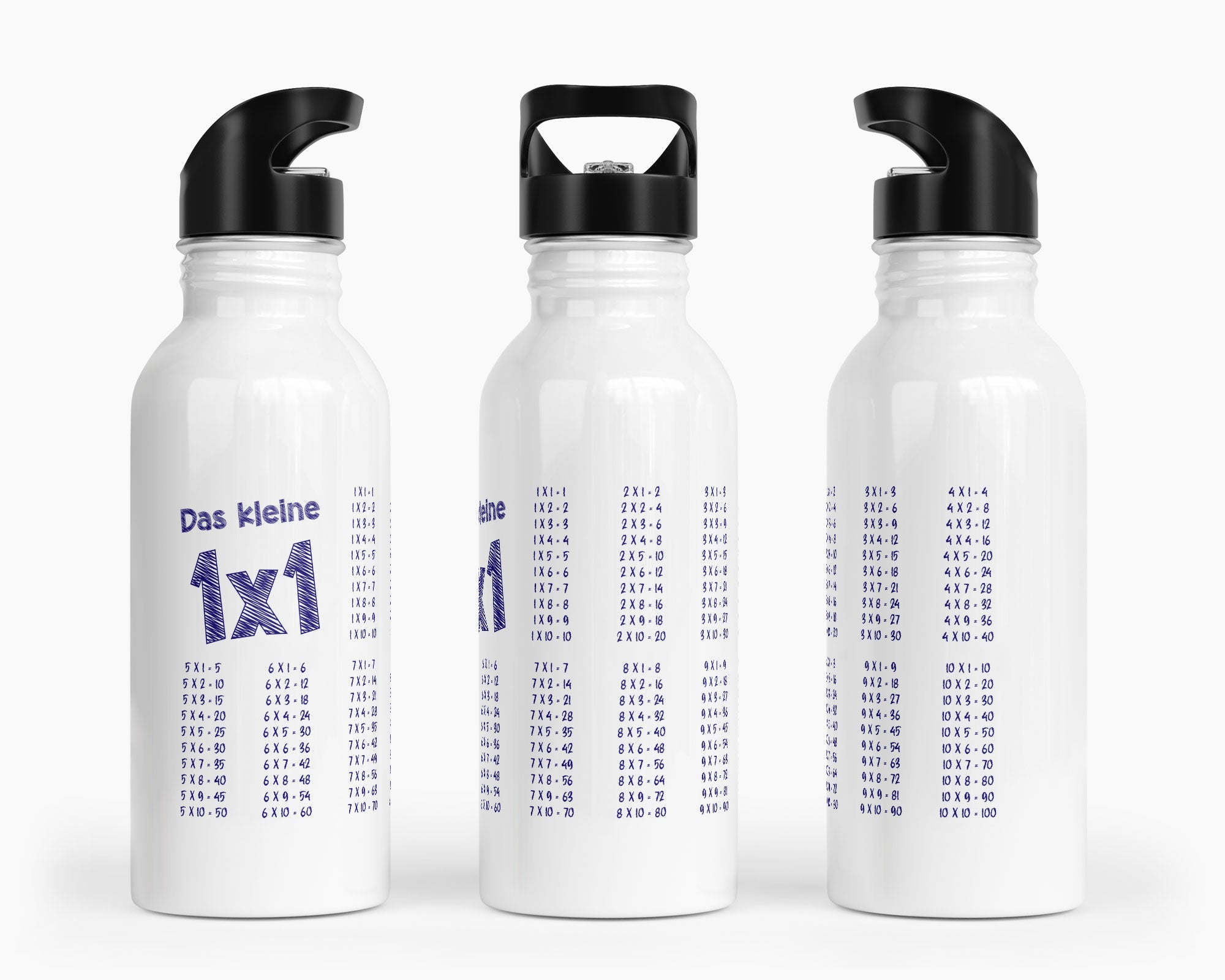 Trinkflasche mit kleinem 1x1 - Papier - Design - Zwergenstick