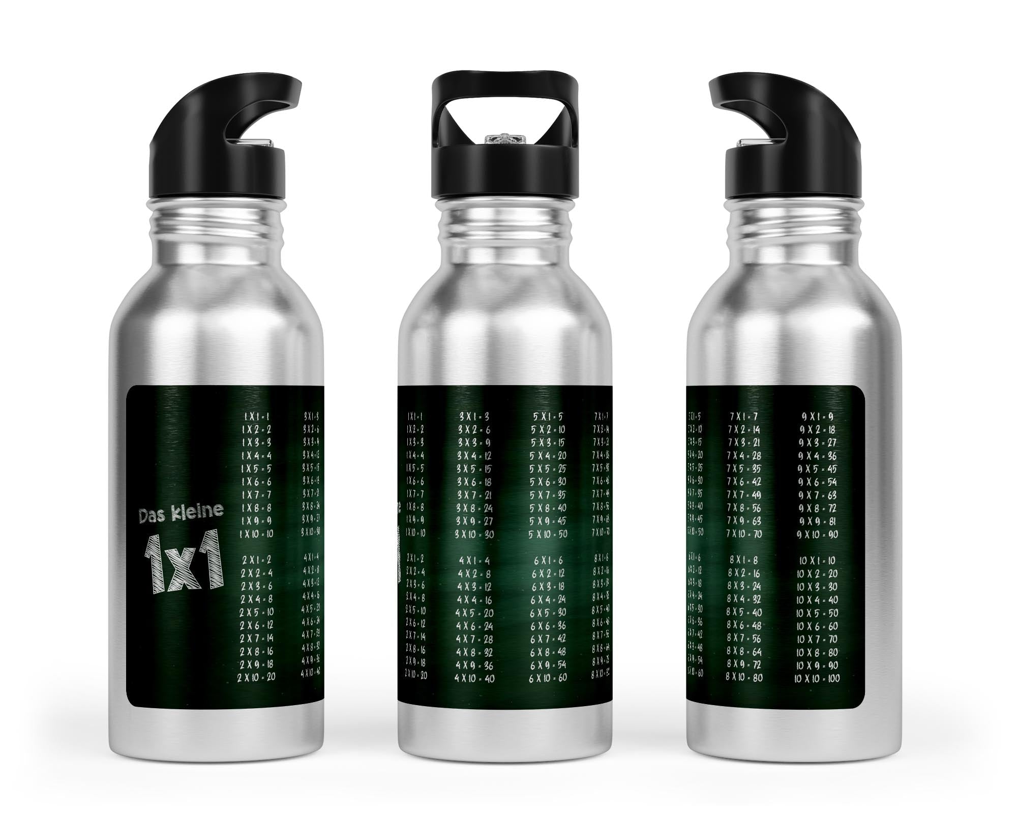 Trinkflasche mit kleinem 1x1 - Tafel - Design - Zwergenstick