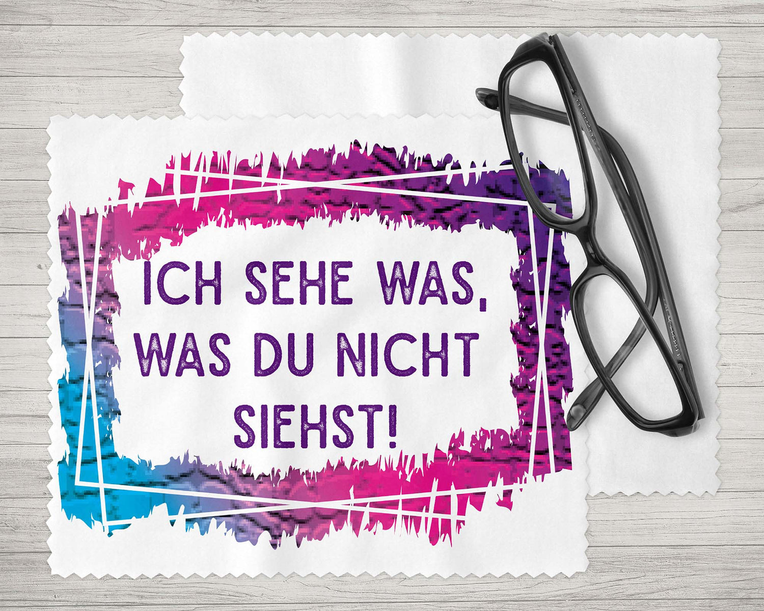 Brillenputztuch - Objektivtuch Ich sehe was, was Du nicht siehst! - Zwergenstick