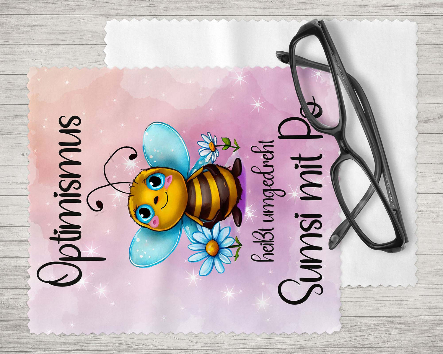 Brillenputztuch - Objektivtuch Optimismus Sumsi mit Po - Zwergenstick