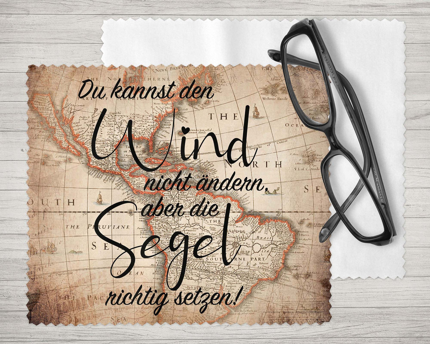Brillenputztuch - Objektivtuch Du kannst den Wind nicht ändern, aber die Segel richtig setzen! - Zwergenstick