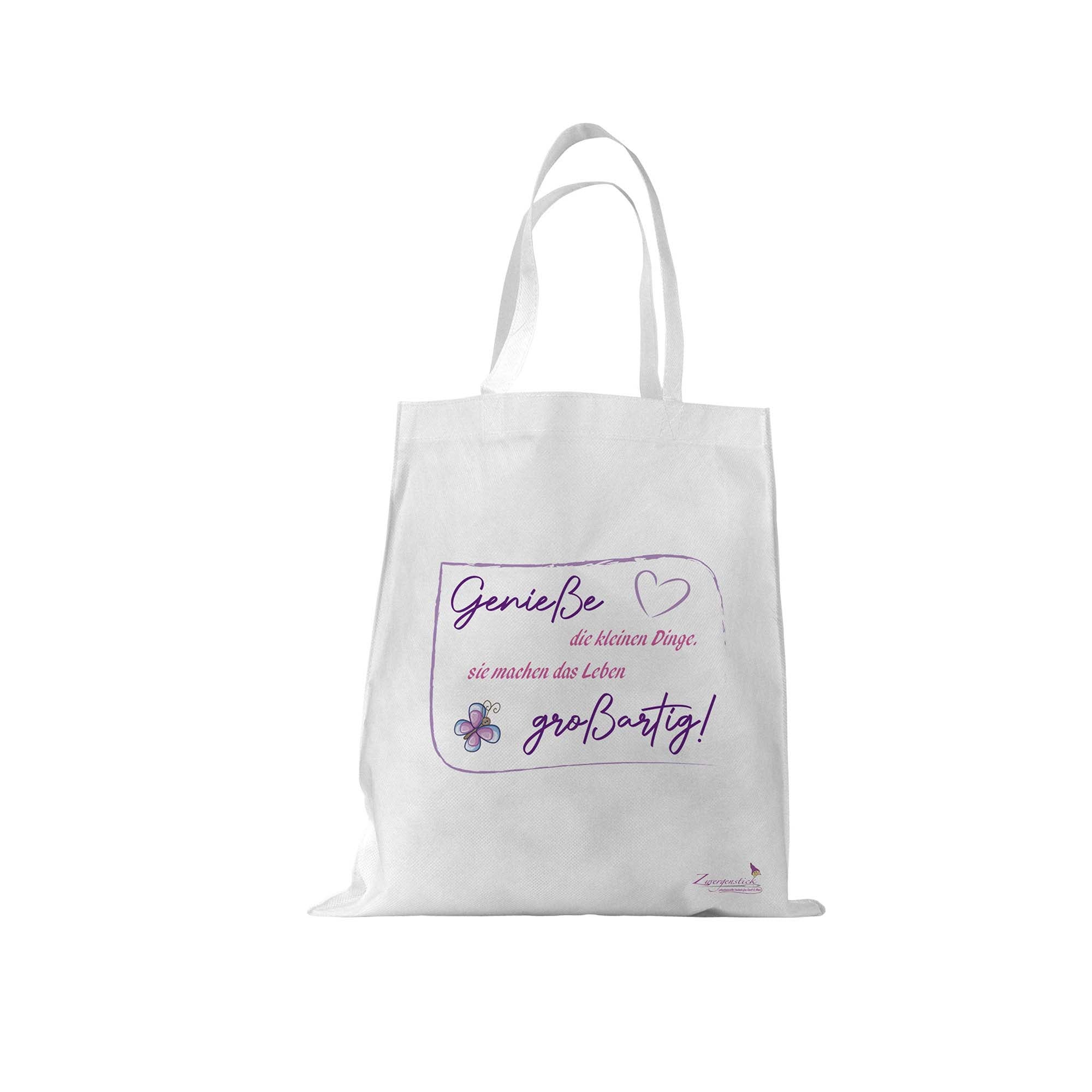 Einkaufstasche - Genieße die kleinen Dinge - Zwergenstick