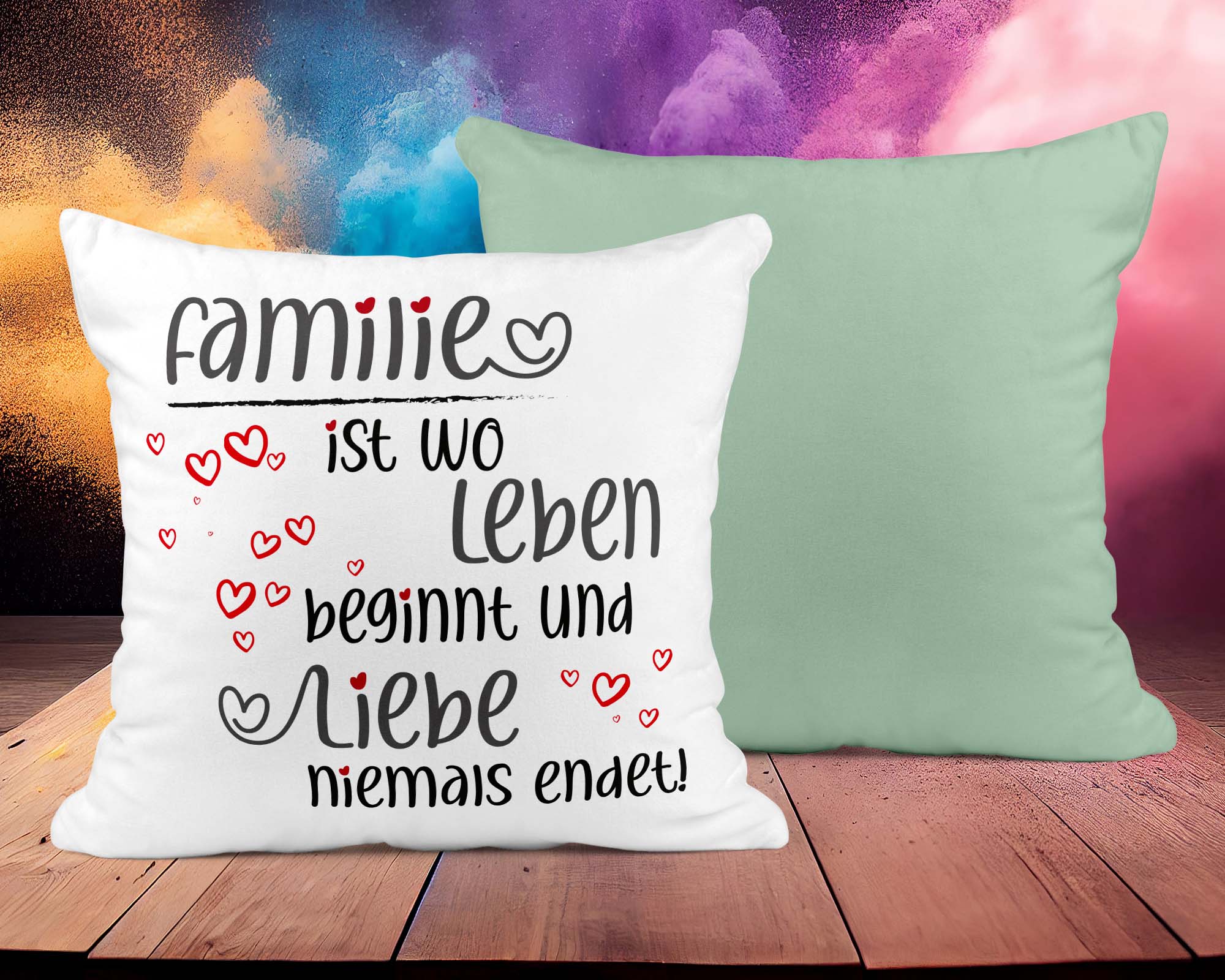 Liebevolles Familien-Kissen &