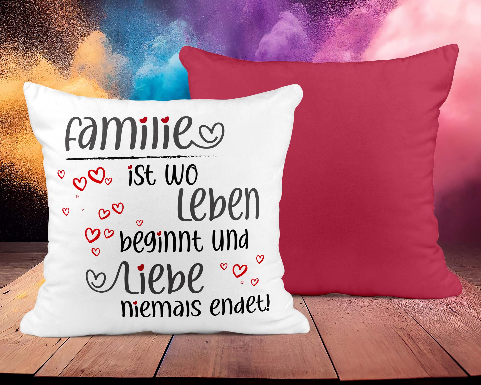 Liebevolles Familien-Kissen &