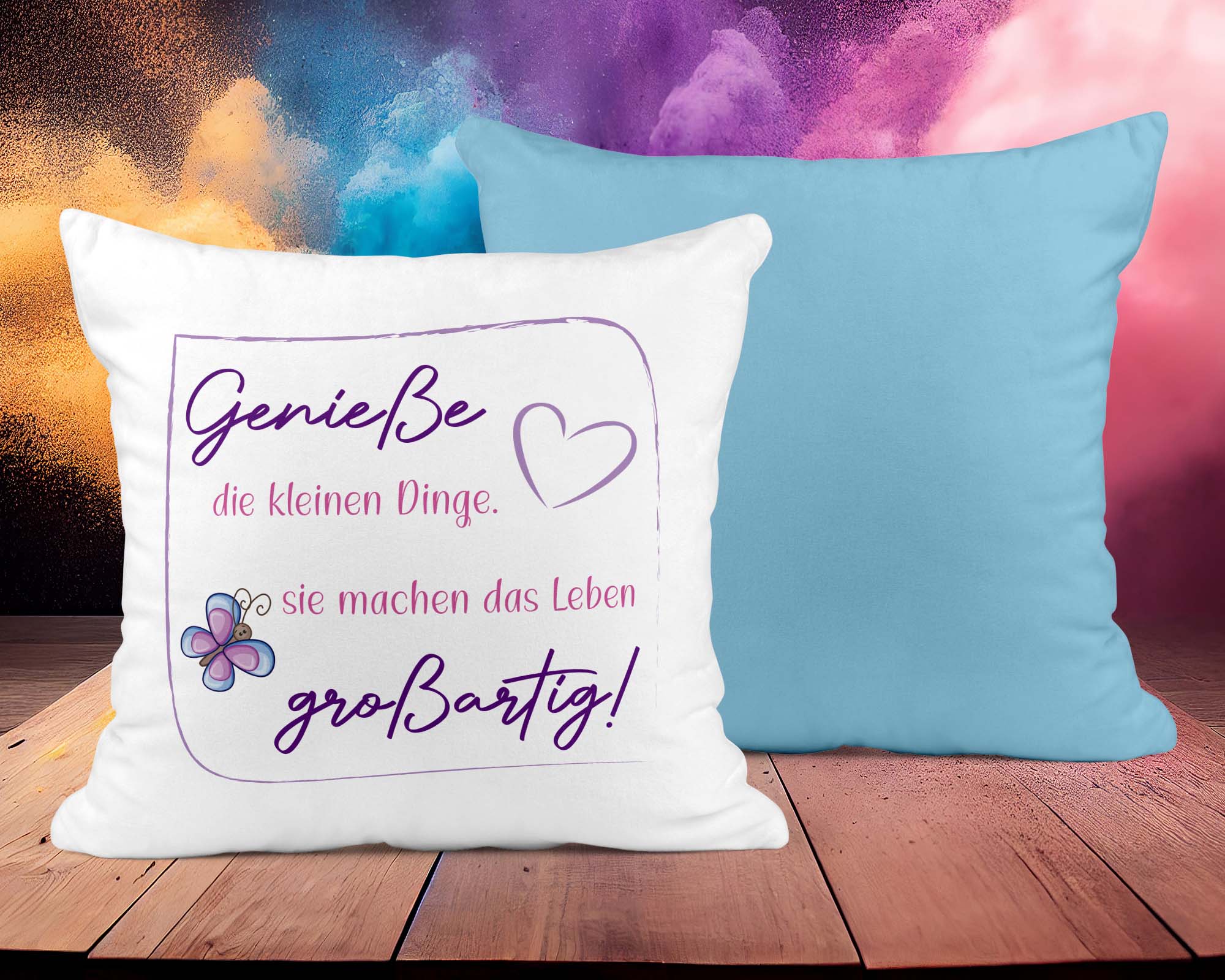 Glücksmomente Zitat-Kissen &