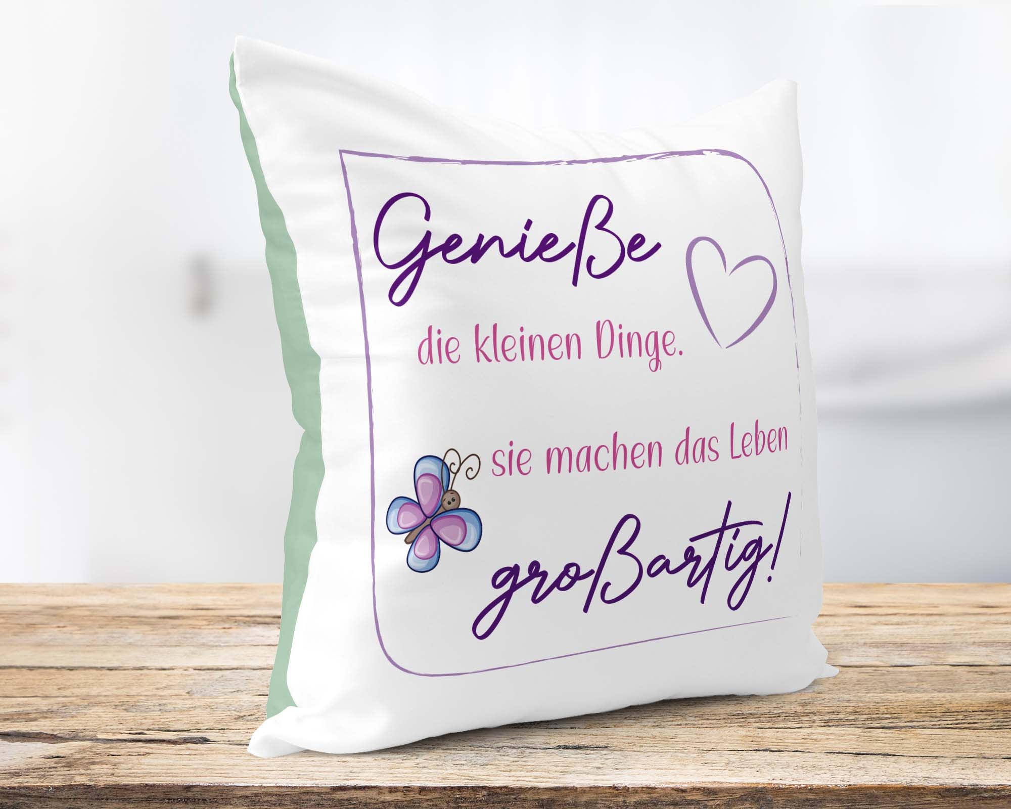 Glücksmomente Zitat-Kissen &