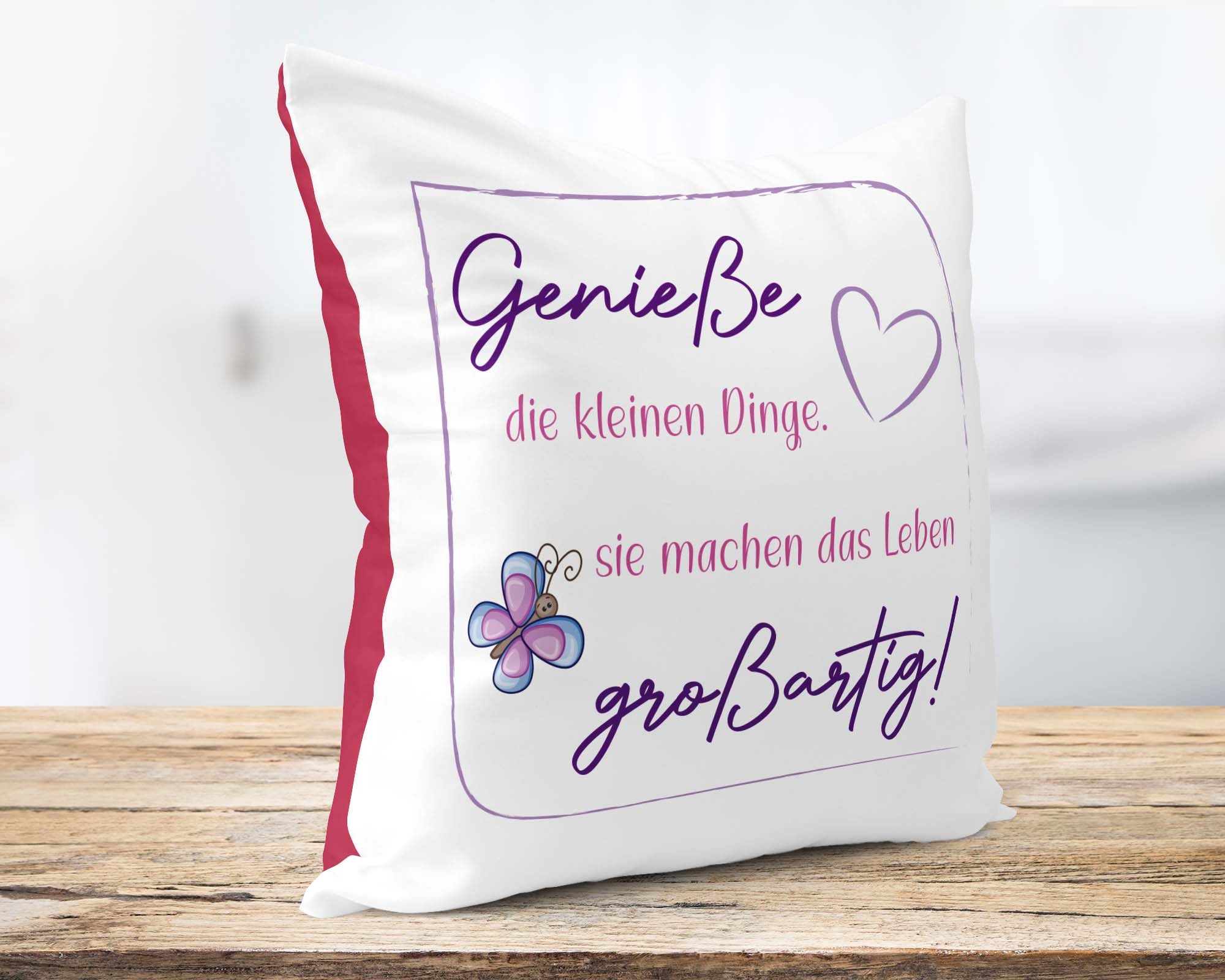 Glücksmomente Zitat-Kissen &