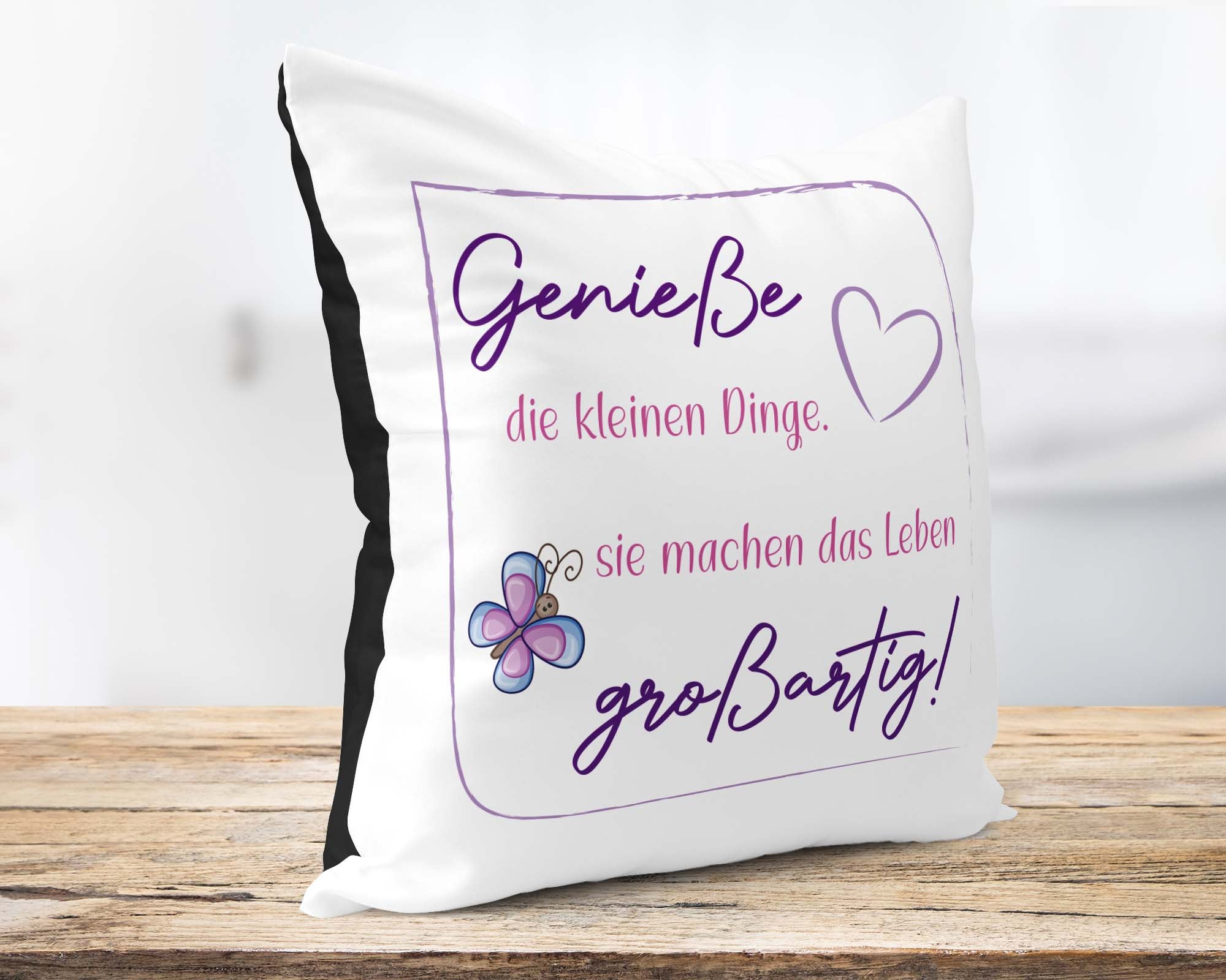 Glücksmomente Zitat-Kissen &