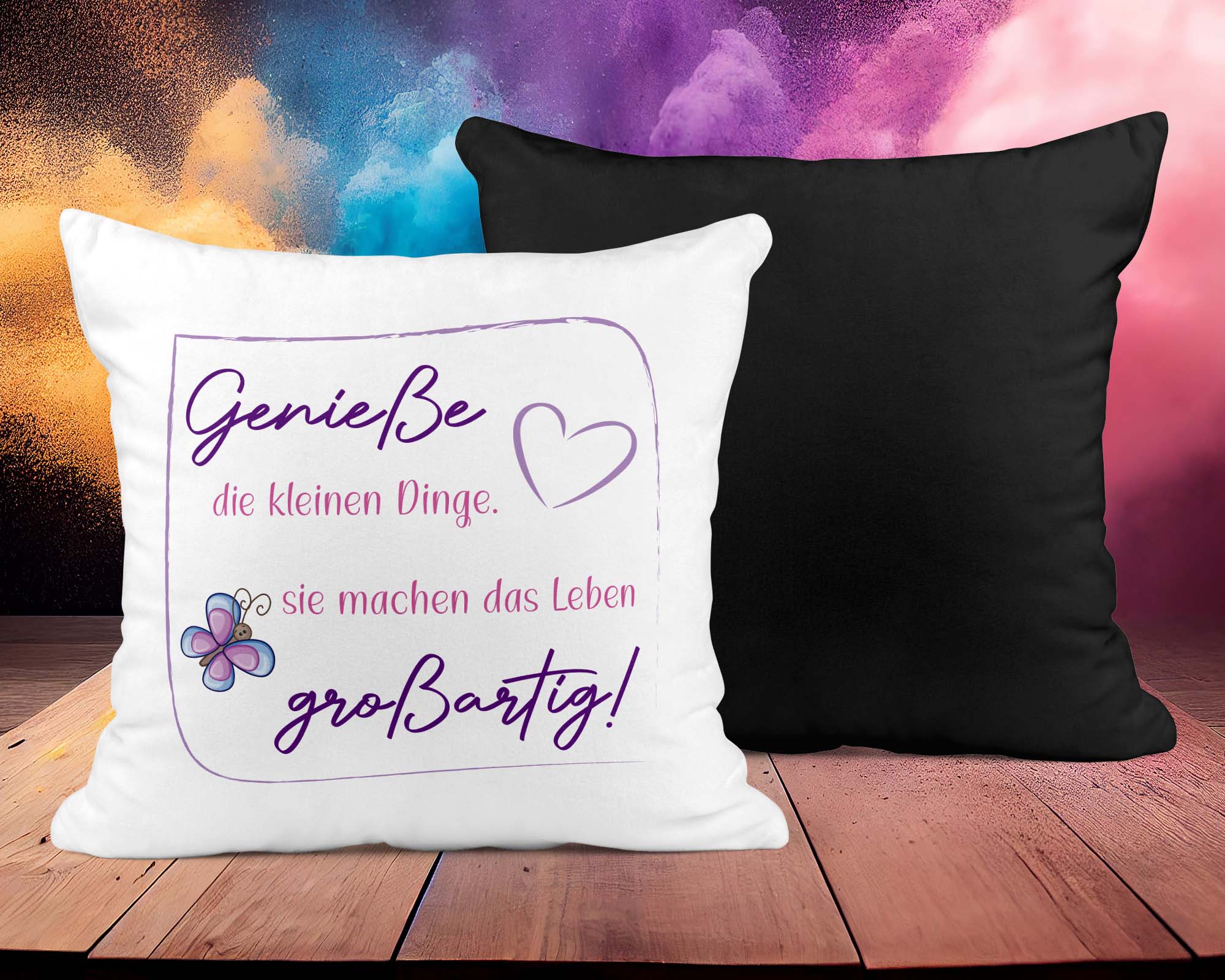 Glücksmomente Zitat-Kissen &