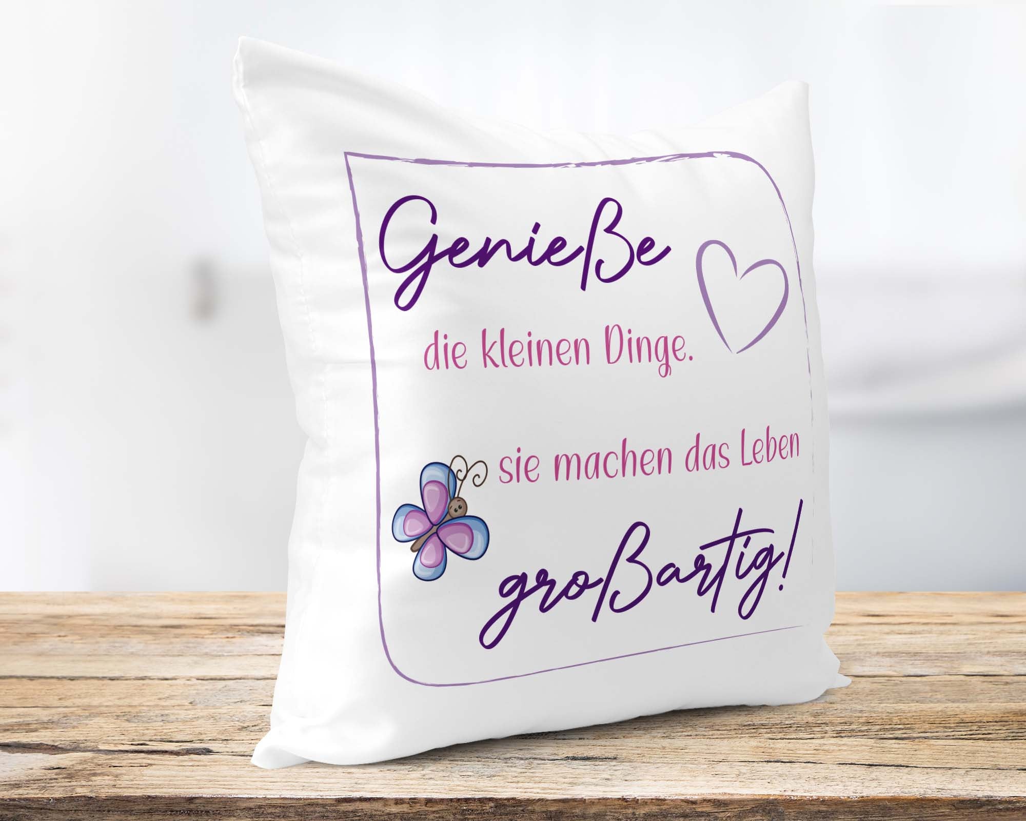 Glücksmomente Zitat-Kissen &