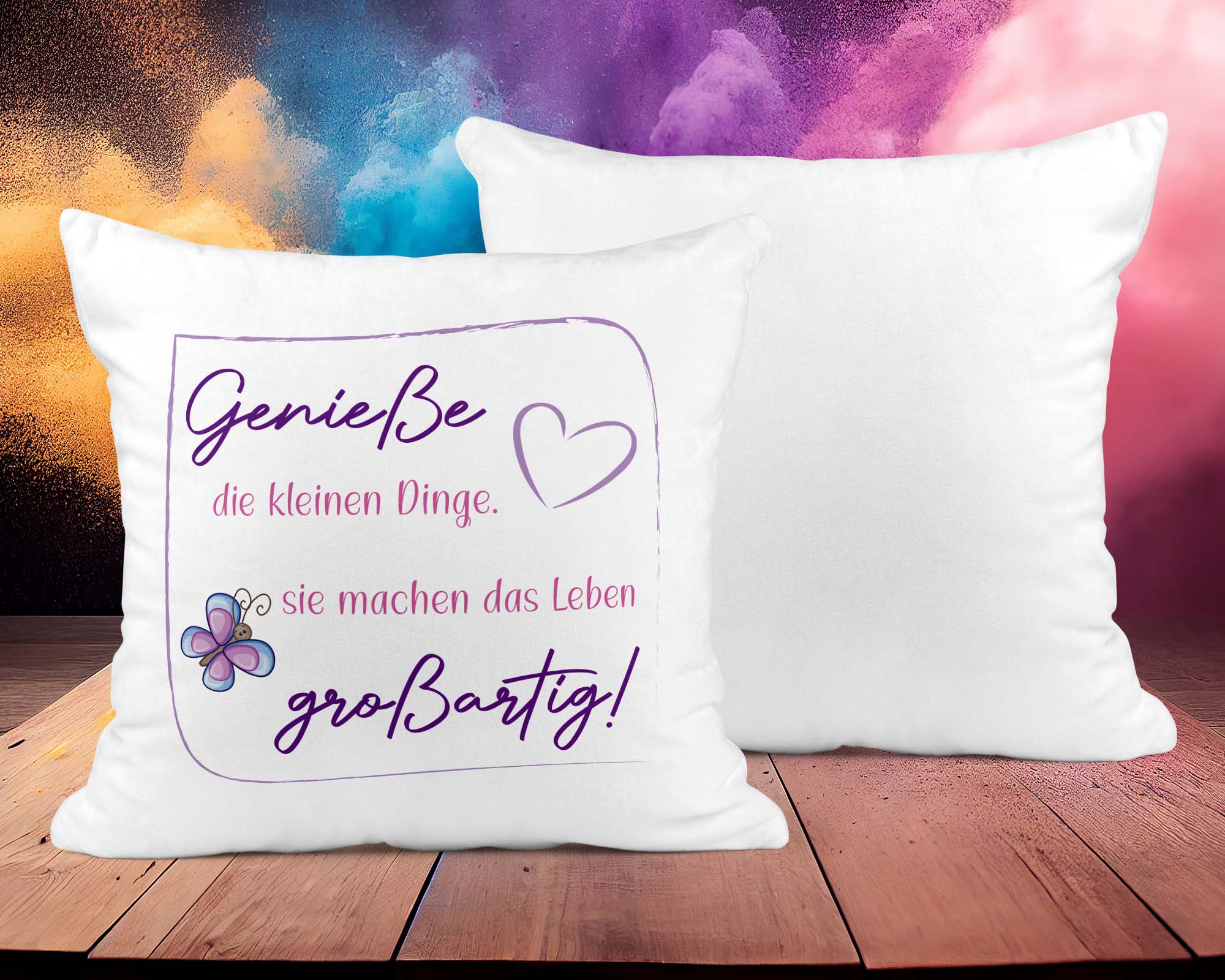 Glücksmomente Zitat-Kissen &