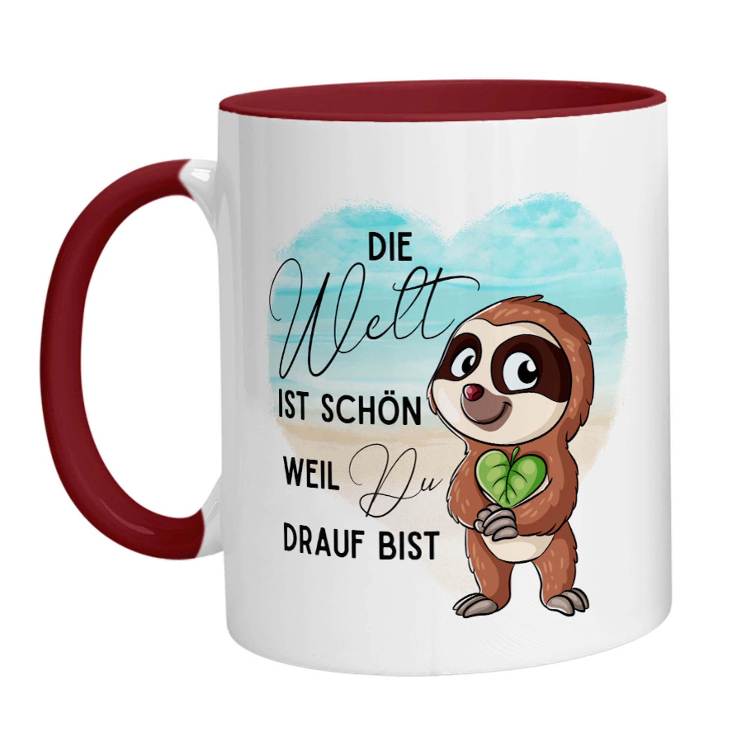 Tasse - Die Welt ist schön weil Du drauf Bist Faultier - Zwergenstick