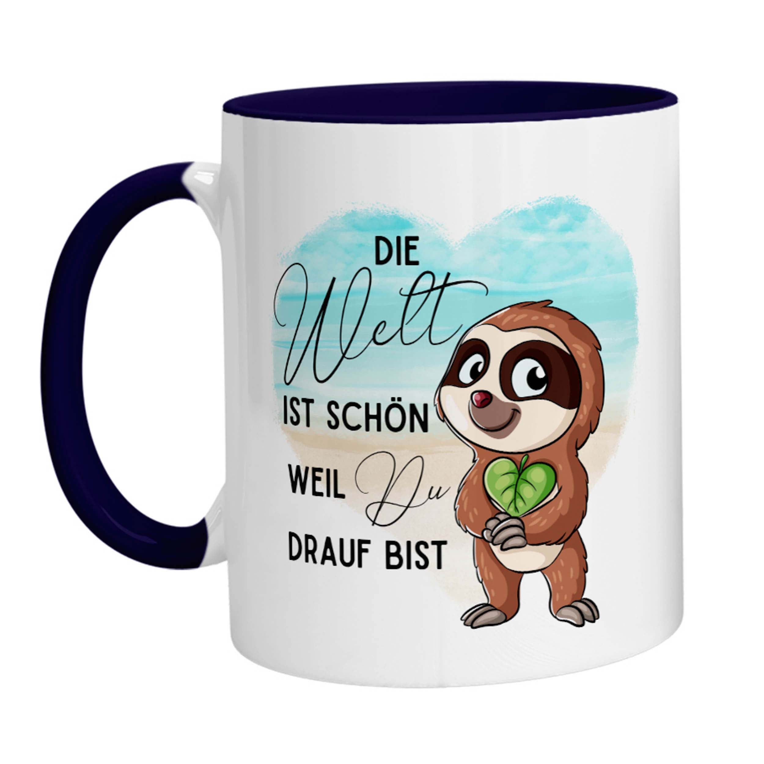 Tasse - Die Welt ist schön weil Du drauf Bist Faultier - Zwergenstick