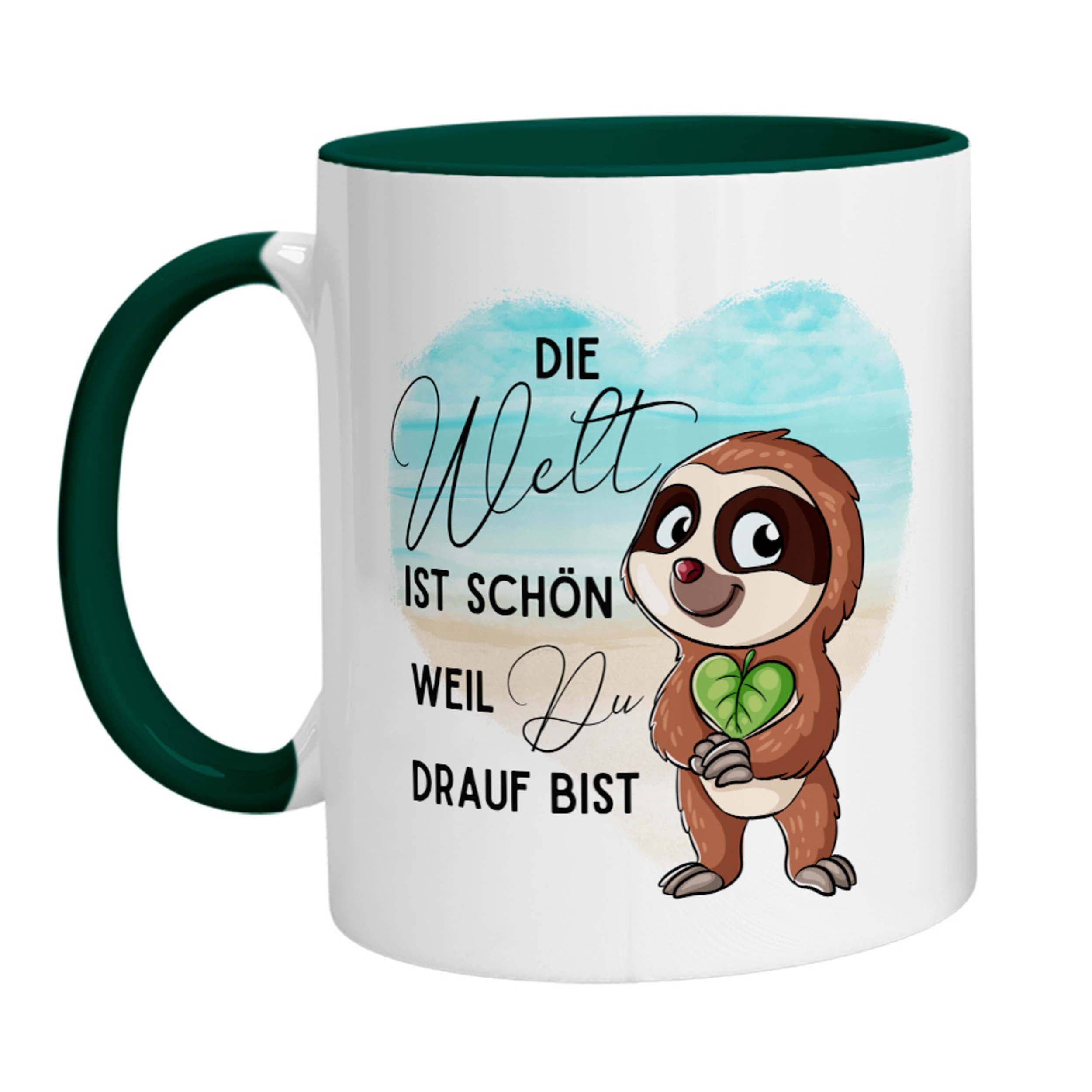 Tasse - Die Welt ist schön weil Du drauf Bist Faultier - Zwergenstick