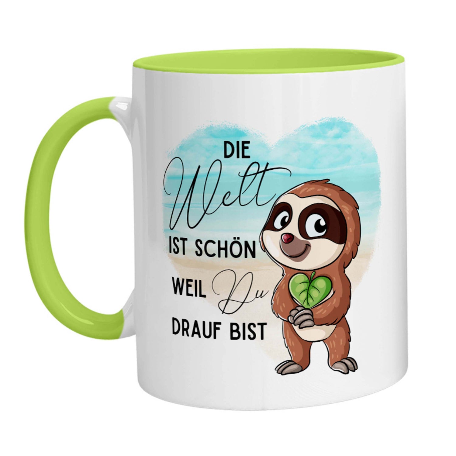 Tasse - Die Welt ist schön weil Du drauf Bist Faultier - Zwergenstick