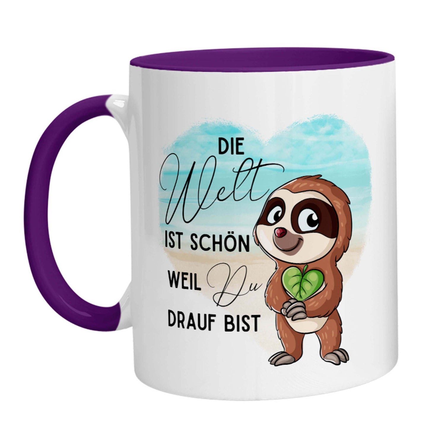 Tasse - Die Welt ist schön weil Du drauf Bist Faultier - Zwergenstick