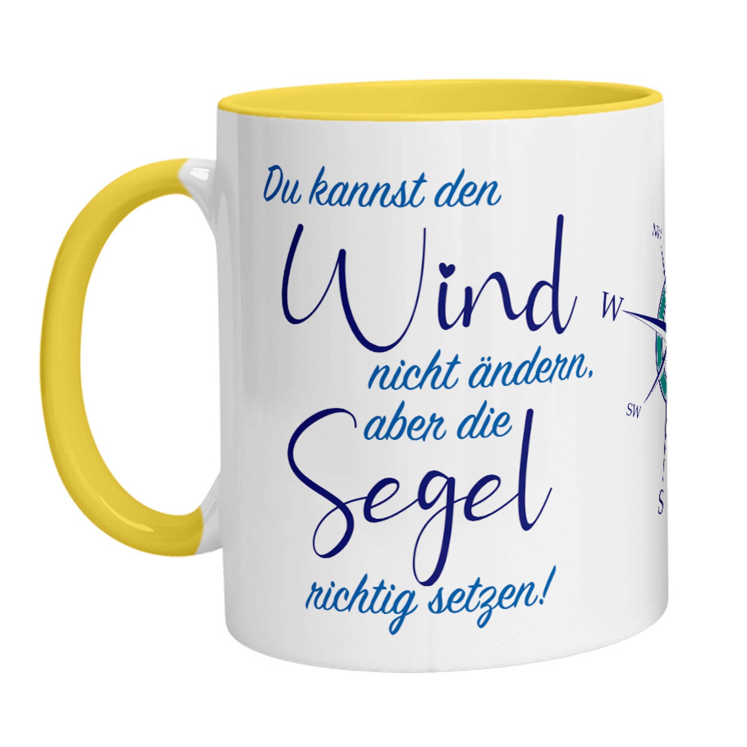 Tasse - Du kannst den Wind nicht ändern, aber die Segel richtig setzen! (Kompass) - Zwergenstick