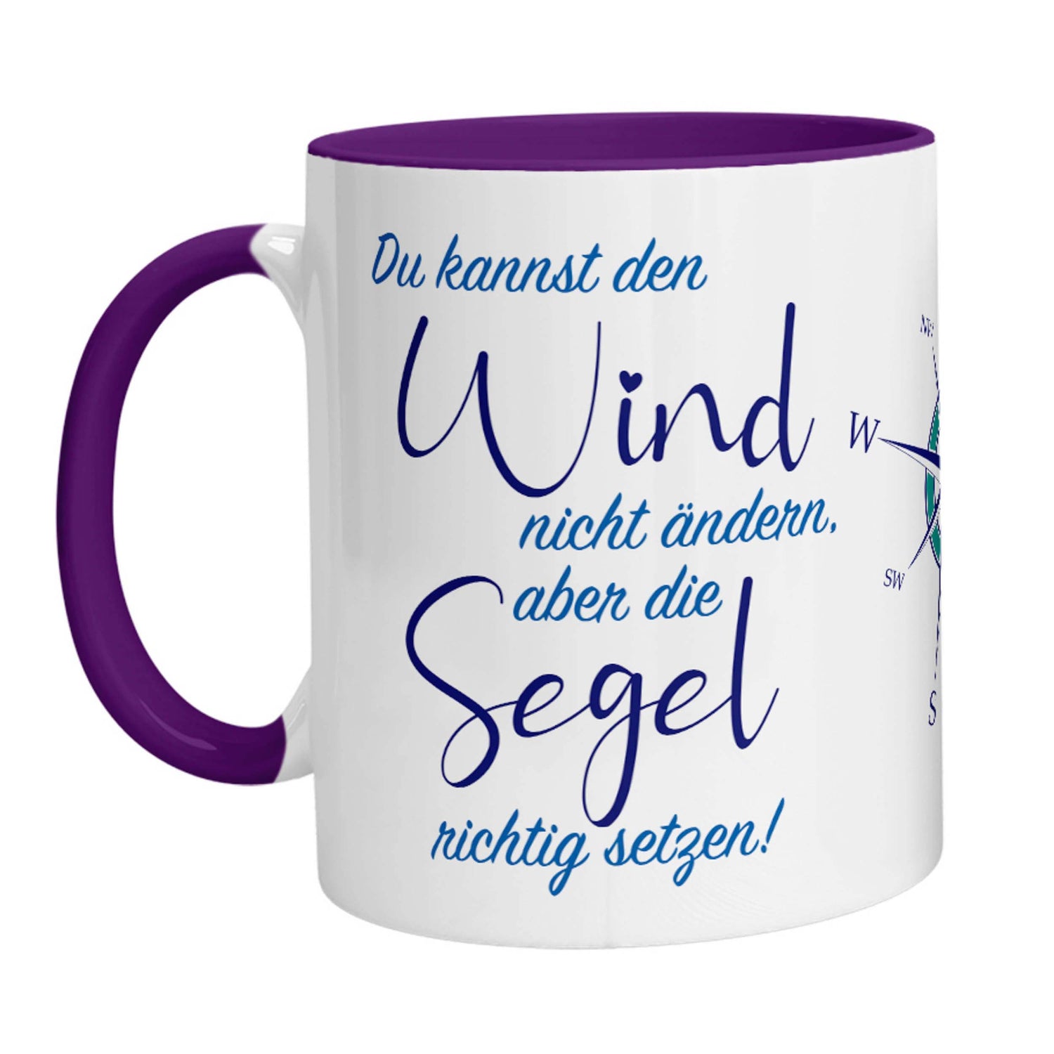 Tasse - Du kannst den Wind nicht ändern, aber die Segel richtig setzen! (Kompass) - Zwergenstick